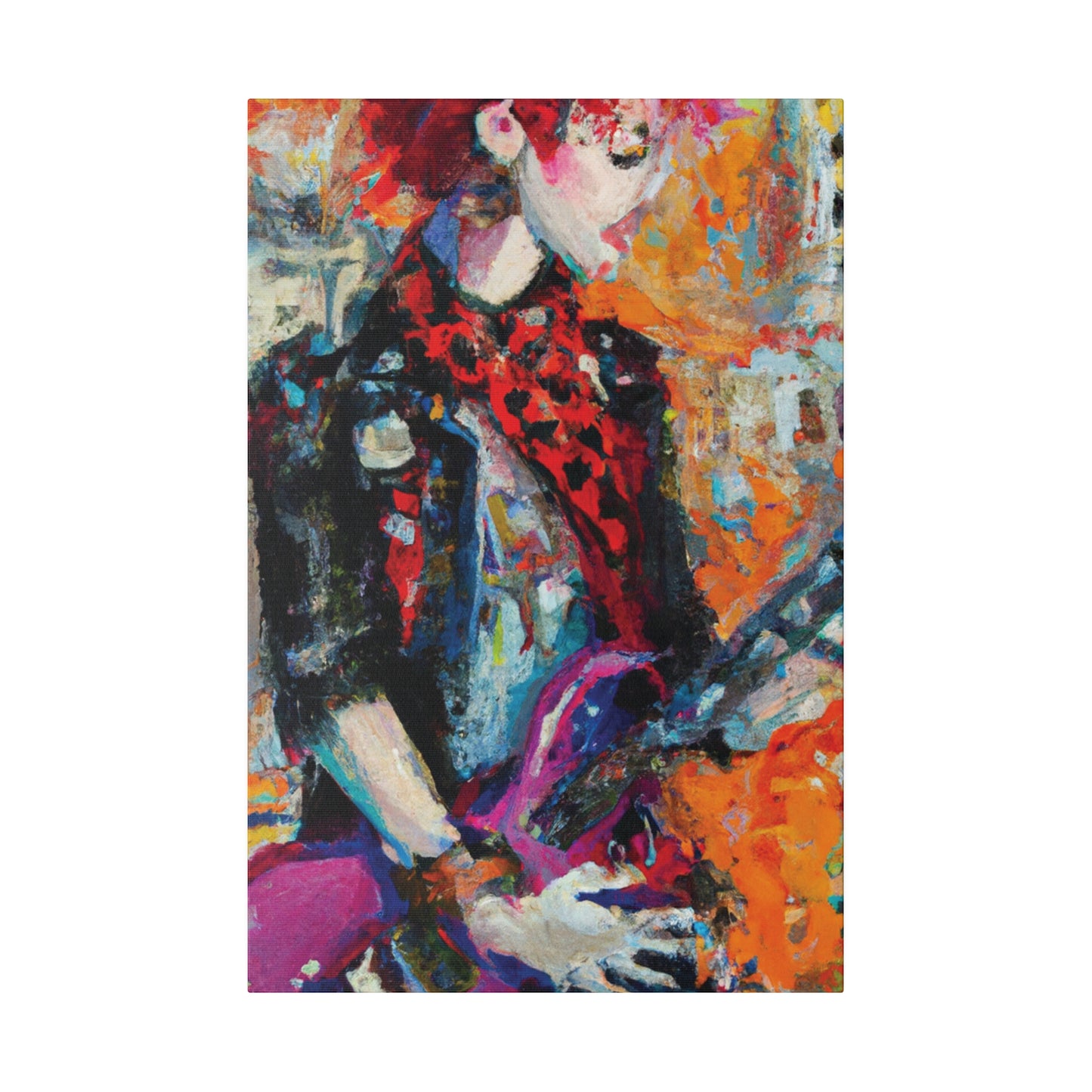 9348Q - Rockstar Oil Painting Style Print | Poster | Home Decor | Wall Art | Music Art | Canvas