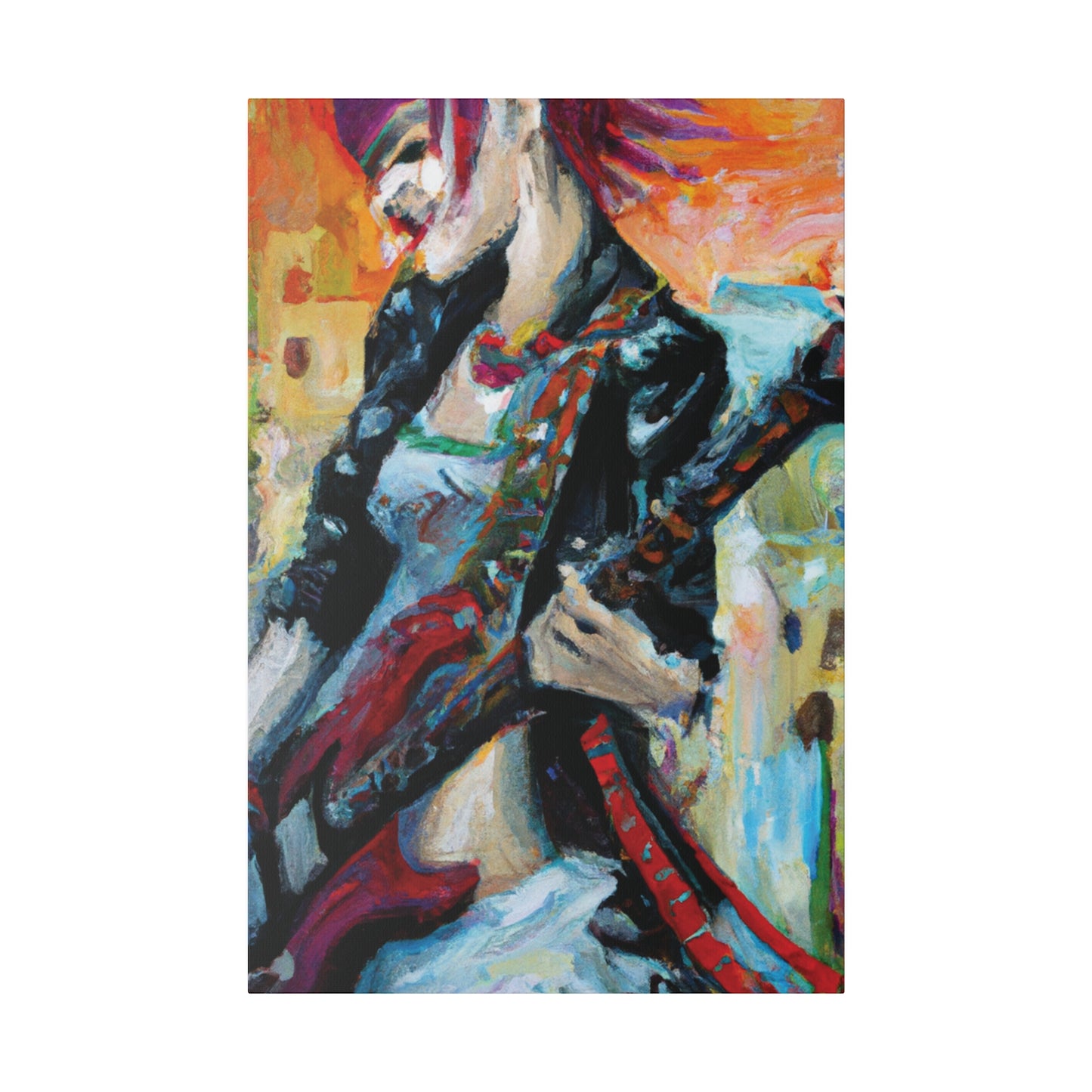 732X - Rockstar Oil Painting Style Print | Poster | Home Decor | Wall Art | Music Art | Canvas