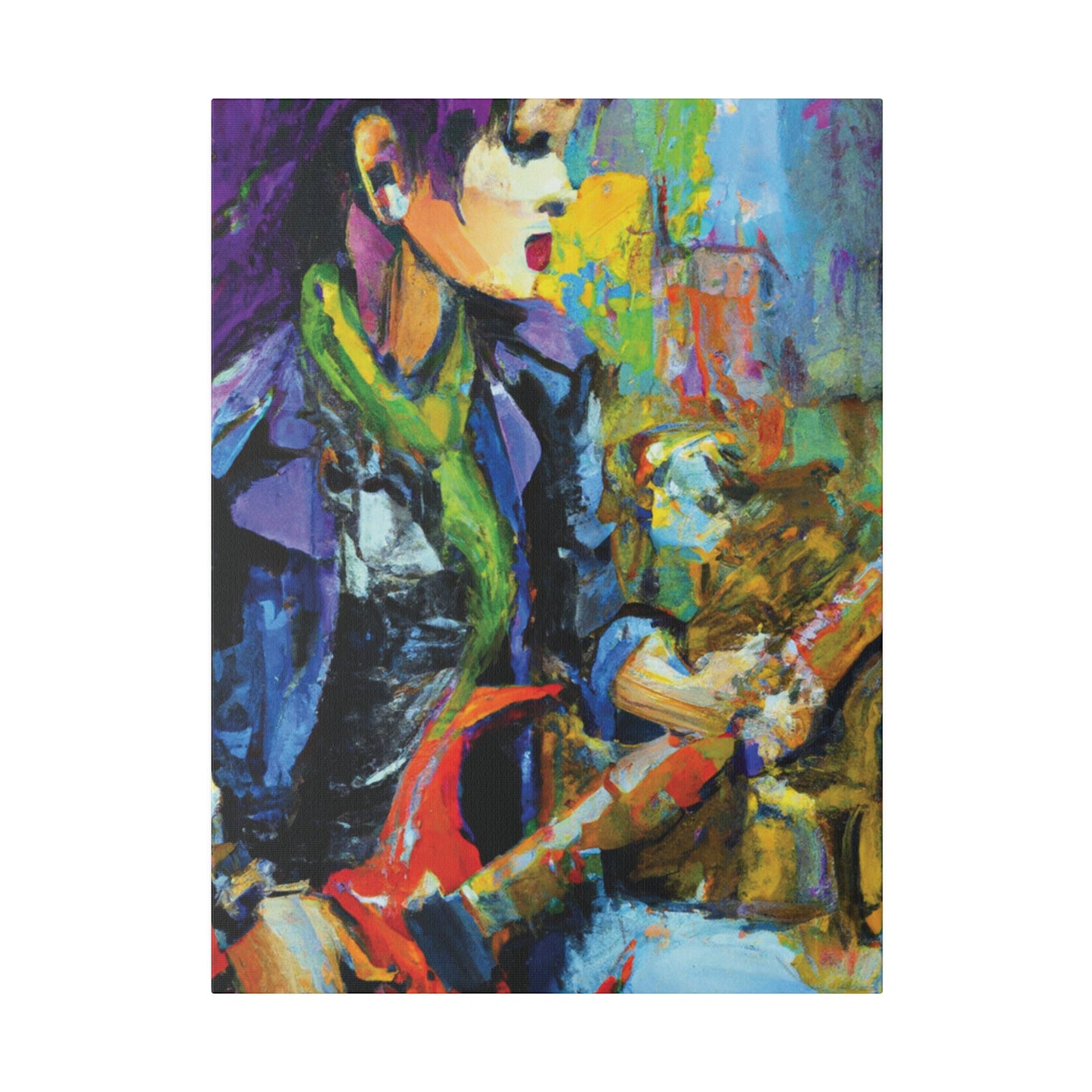 2047V - Rockstar Oil Painting Style Print | Poster | Home Decor | Wall Art | Music Art | Canvas