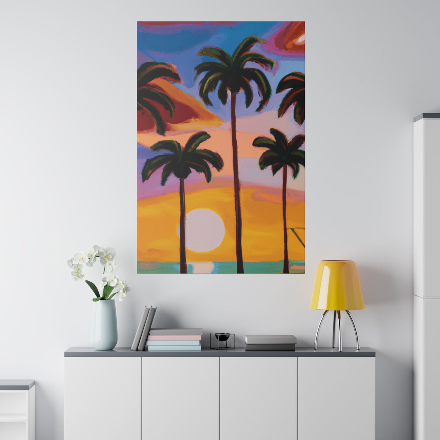 3282K - Miami Beach Sunset Painting Print | Miami | Beach | Sunset | Poster | Home Decor | Wall Art | Canvas