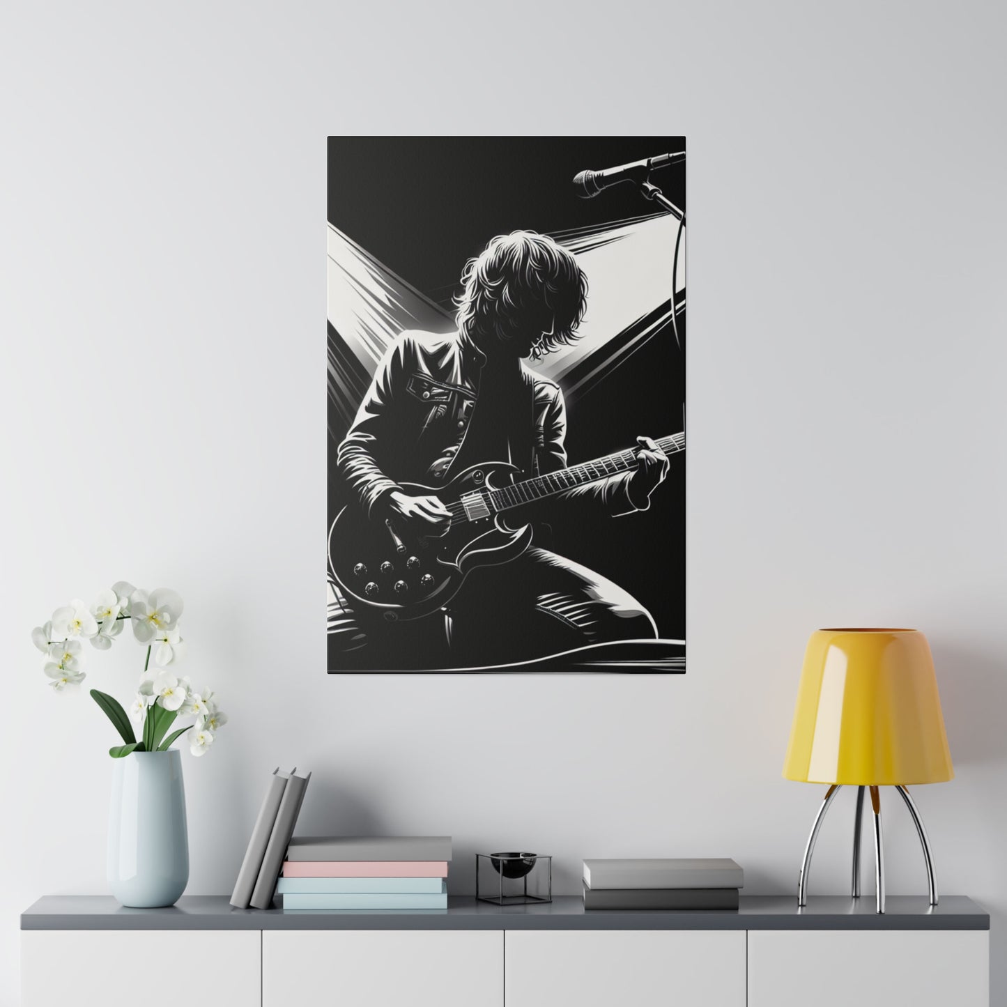 3921C - music art work, rockstar gifts, musician gift ideas, guitar art work, guitar artwork, guitar wall art canvas, playing guitar, decor