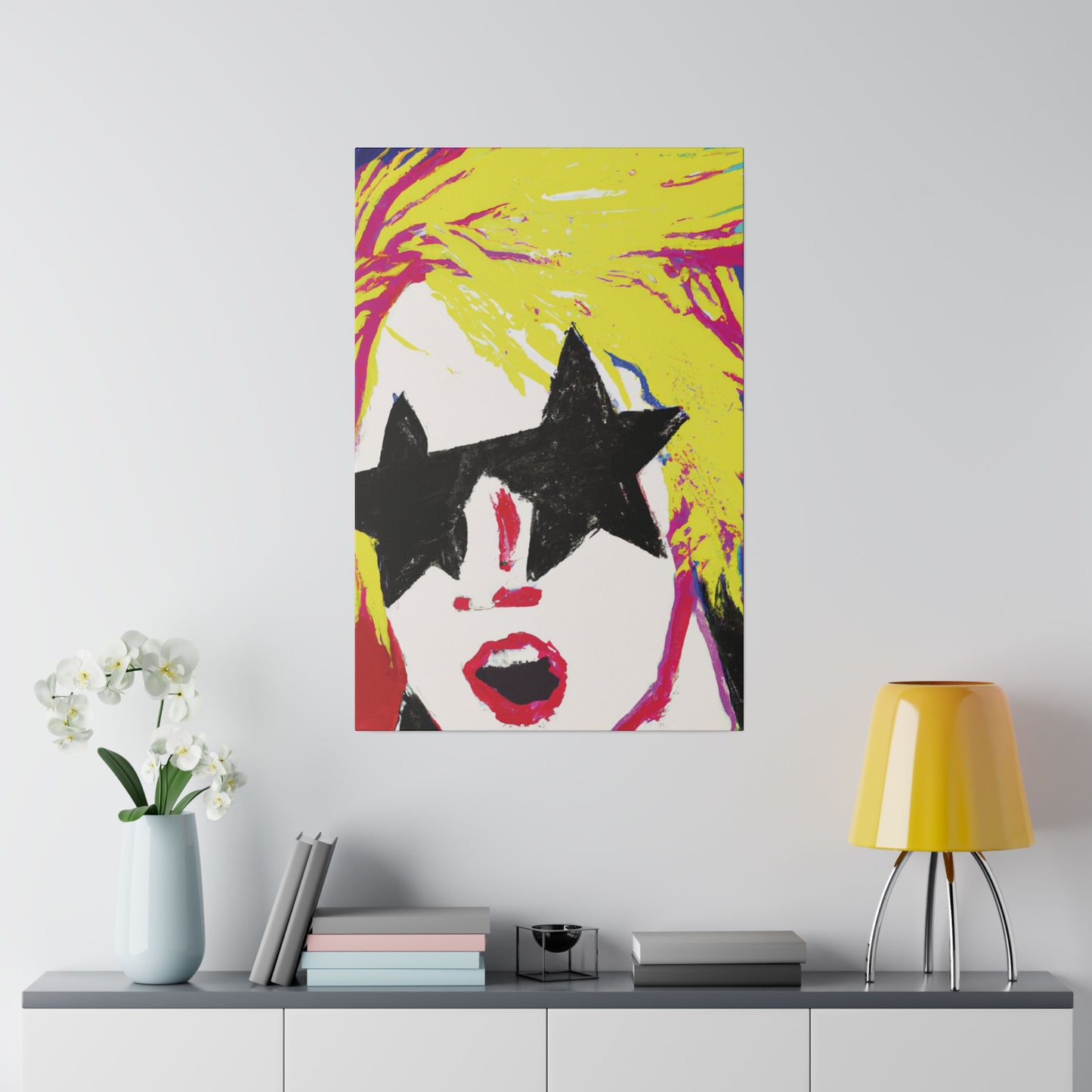 6723Z - Rockstar Painting Print | Face | Abstract | Poster | Home Decor | Wall Art | Music Art | Canvas