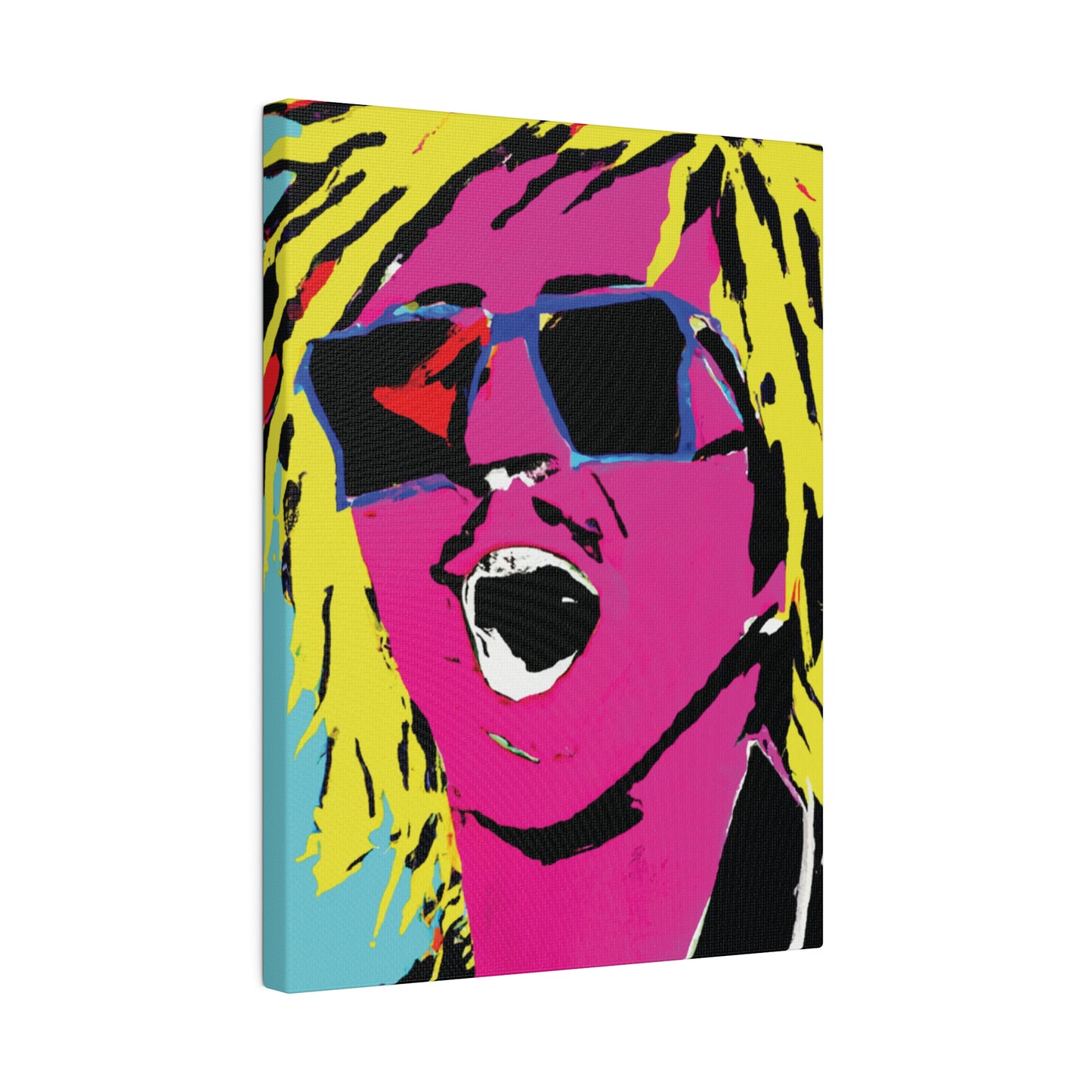 8376W - Rockstar Painting Print | Face | Abstract | Poster | Home Decor | Wall Art | Music Art | Canvas