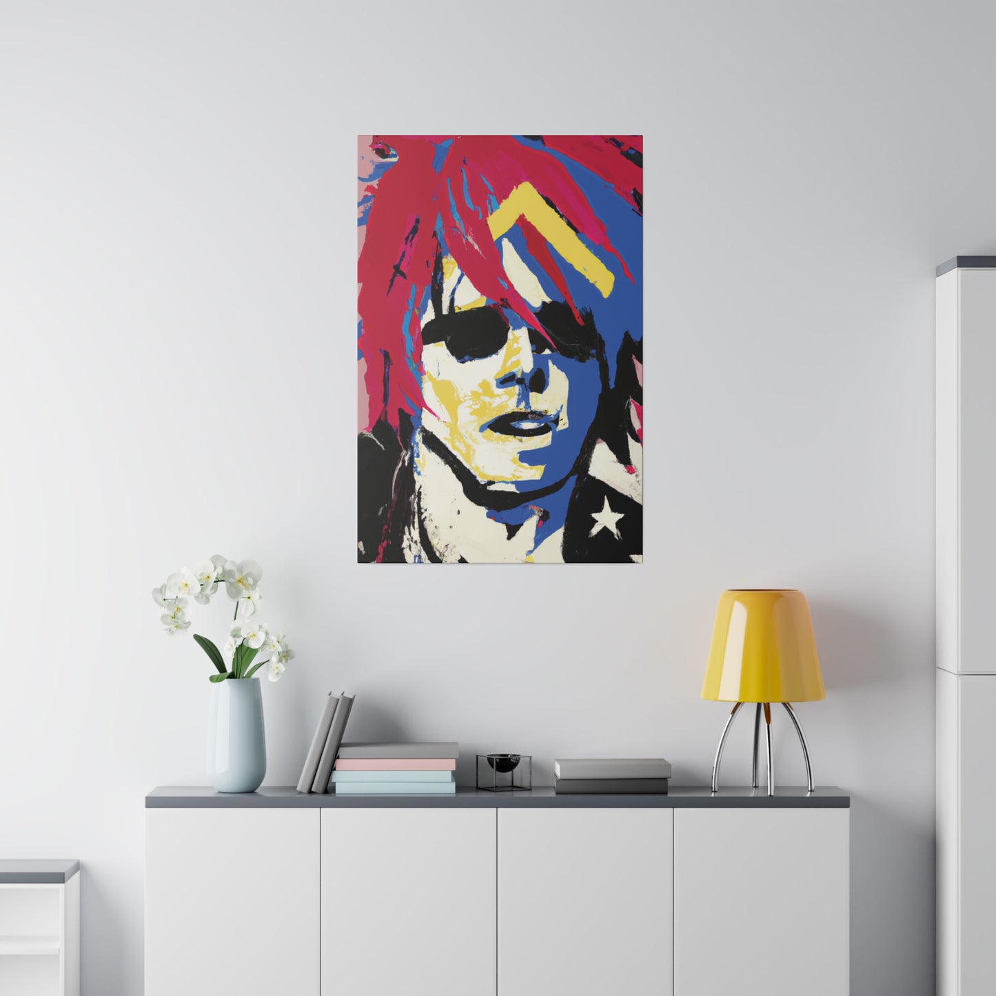 9537K - Rockstar Painting Print | Face | Abstract | Poster | Home Decor | Wall Art | Music Art | Canvas