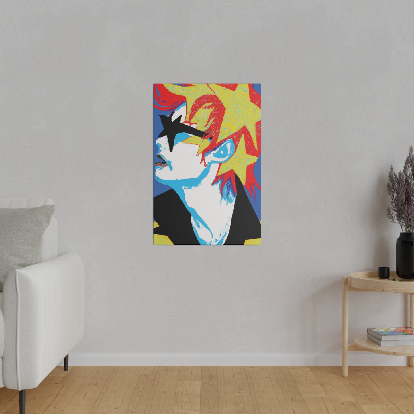 9245E - Rockstar Painting Print | Face | Abstract | Poster | Home Decor | Wall Art | Music Art | Canvas