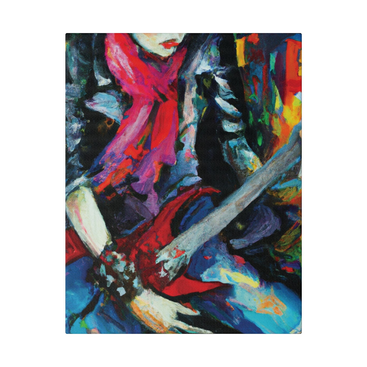 834A - Rockstar Oil Painting Style Print | Poster | Home Decor | Wall Art | Music Art | Canvas