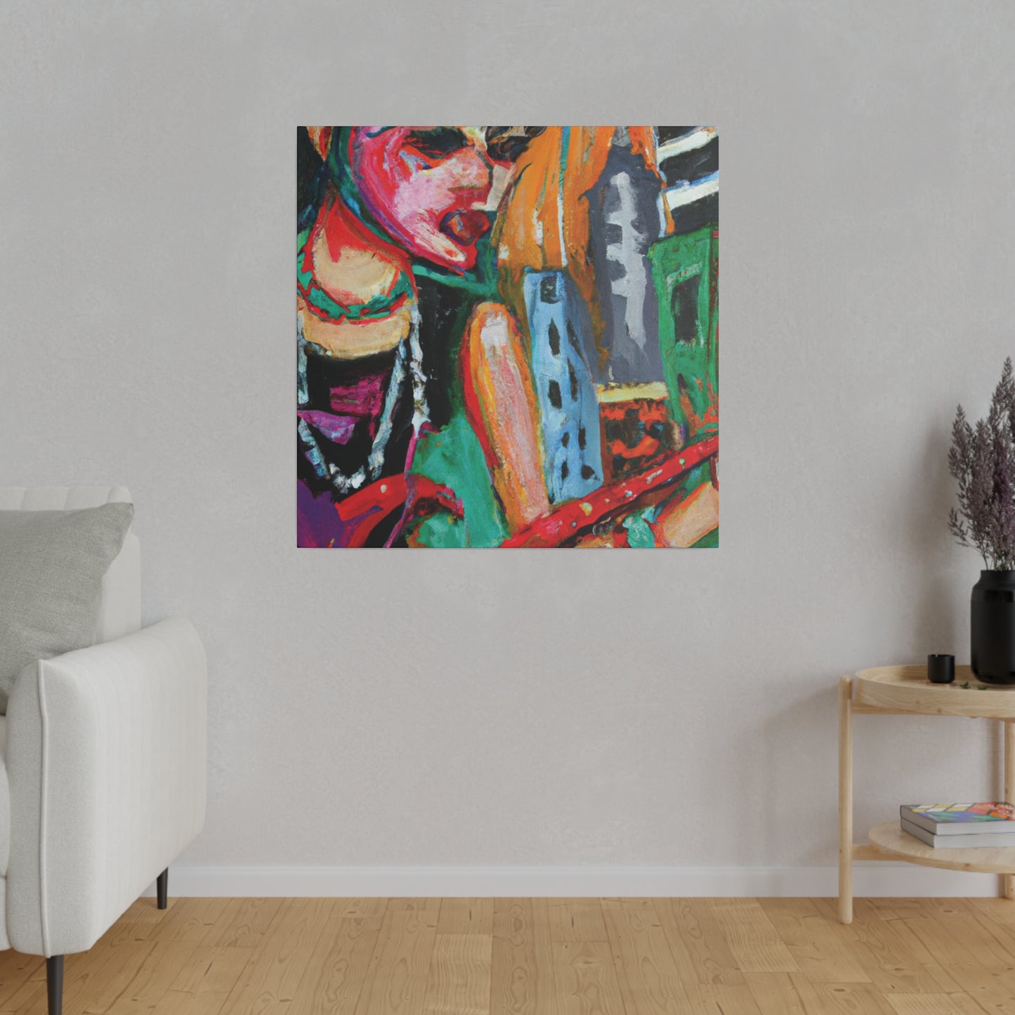 1744R - Rockstar Oil Painting Style Print | Poster | Home Decor | Wall Art | Music Art | Canvas