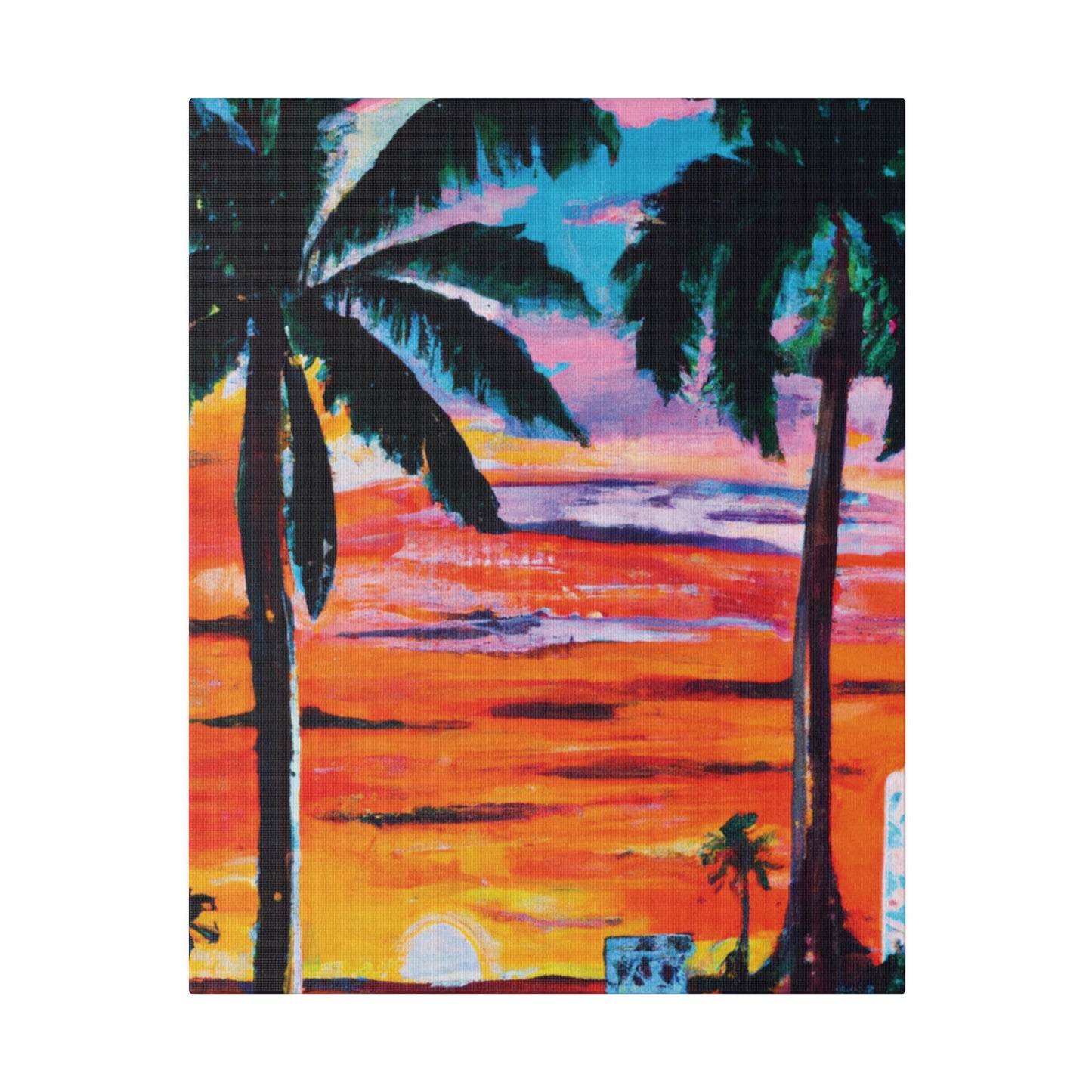 7358V - Miami Beach Sunset Painting Print | Miami | Beach | Sunset | Poster | Home Decor | Wall Art | Canvas