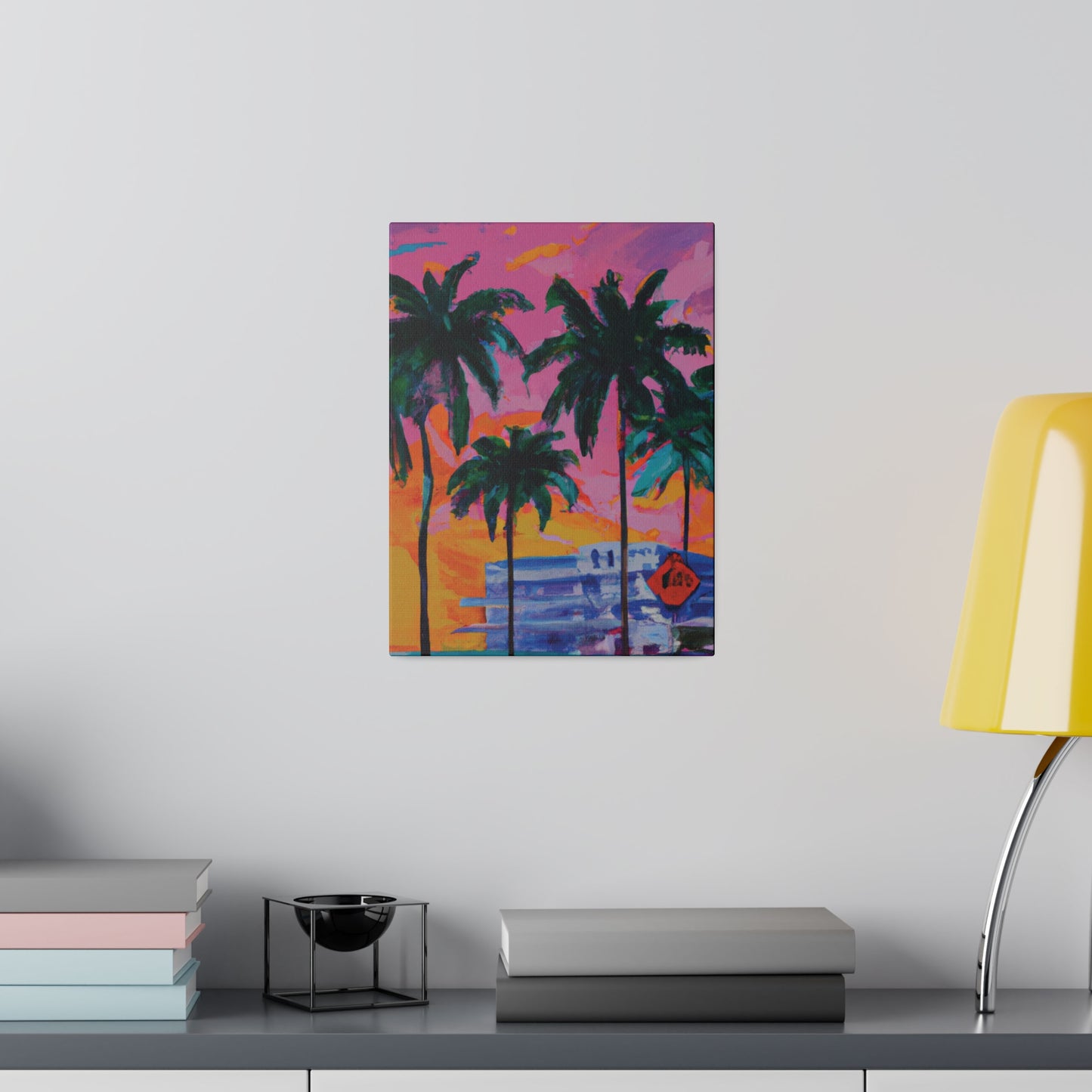 5487P - Miami Beach Sunset Painting Print | Miami | Beach | Sunset | Poster | Home Decor | Wall Art | Canvas