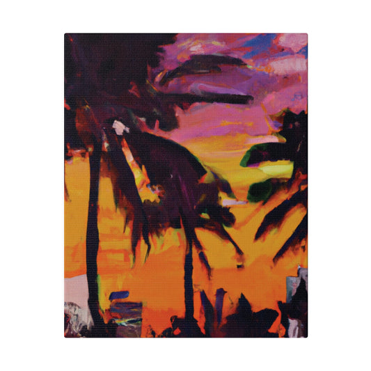 8409A - Miami Beach Sunset Painting Print | Miami | Beach | Sunset | Poster | Home Decor | Wall Art | Canvas