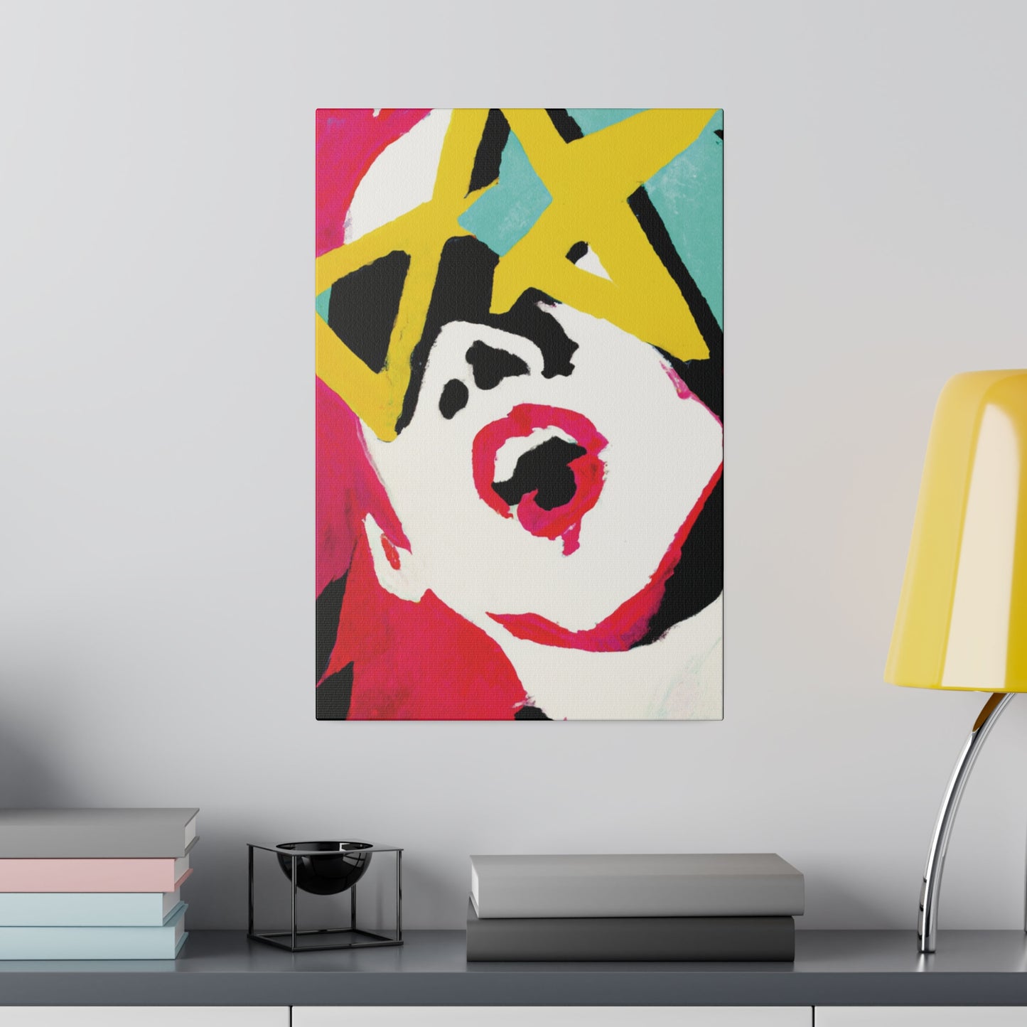 9419T - Rockstar Painting Print | Face | Abstract | Poster | Home Decor | Wall Art | Music Art | Canvas