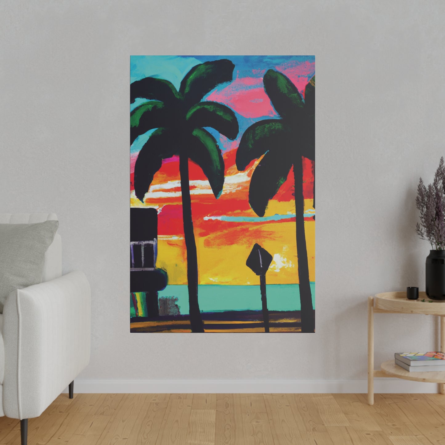 9346Y - Miami Beach Sunset Painting Print | Miami | Beach | Sunset | Poster | Home Decor | Wall Art | Canvas