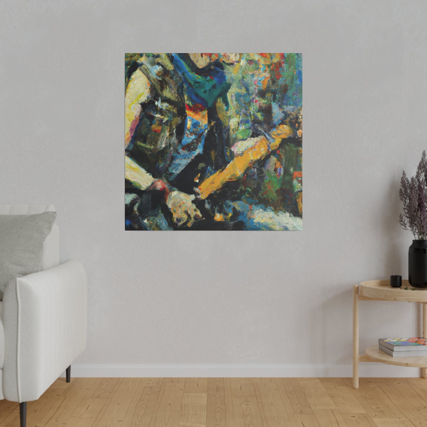 3758W - Rockstar Oil Painting Style Print | Poster | Home Decor | Wall Art | Music Art | Canvas