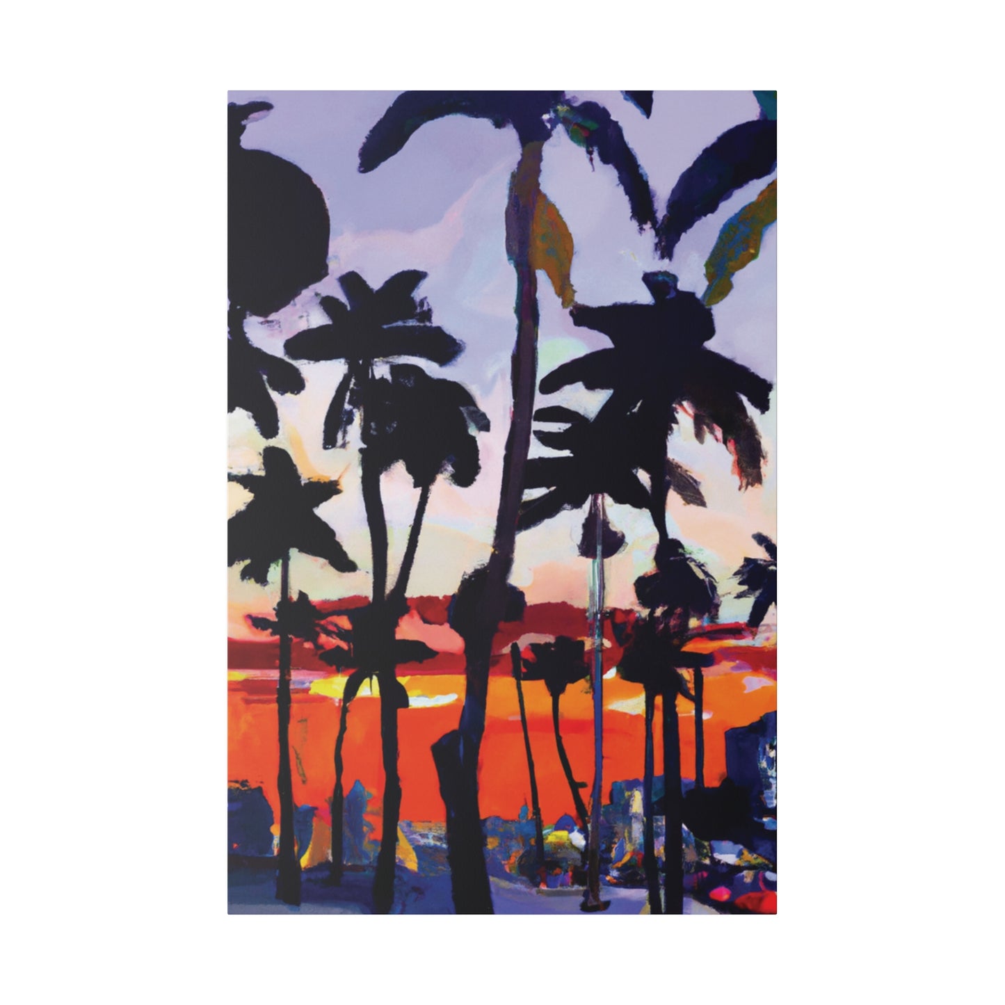 4161D - Miami Beach Sunset Painting Print | Miami | Beach | Sunset | Poster | Home Decor | Wall Art | Canvas