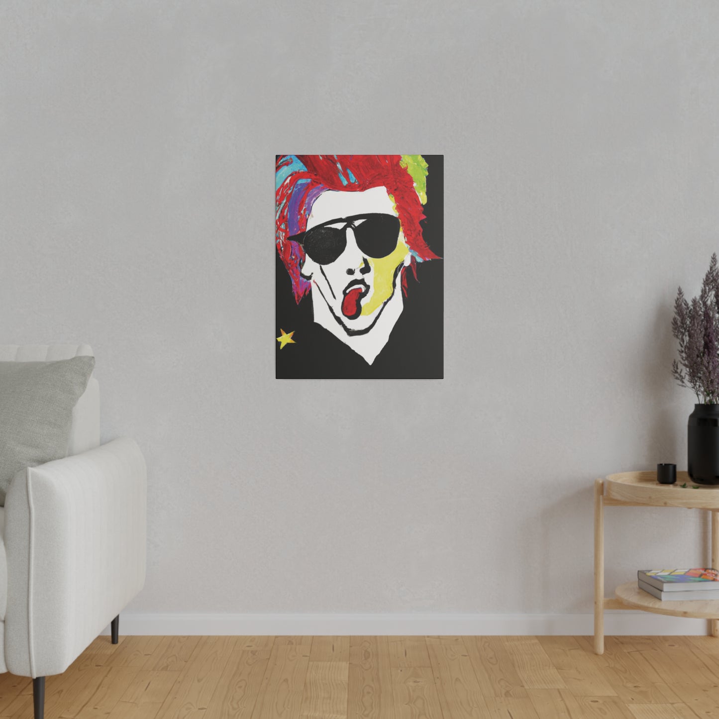 7799D - Rockstar Painting Print | Face | Abstract | Poster | Home Decor | Wall Art | Music Art | Canvas