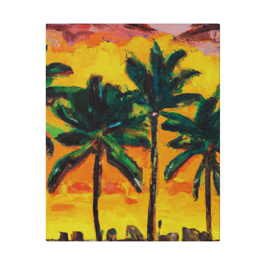 3622W - Miami Beach Sunset Painting Print | Miami | Beach | Sunset | Poster | Home Decor | Wall Art | Canvas