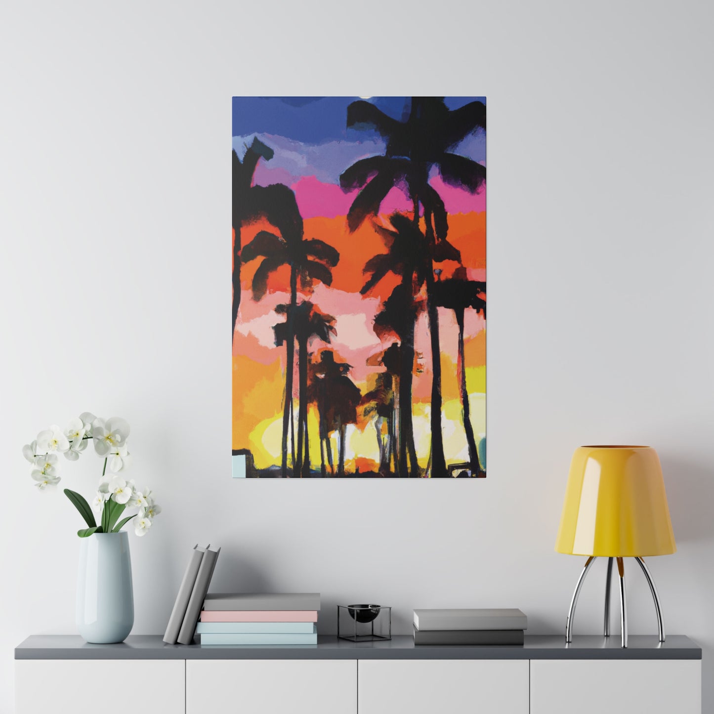 5857E - Miami Beach Sunset Painting Print | Miami | Beach | Sunset | Poster | Home Decor | Wall Art | Canvas