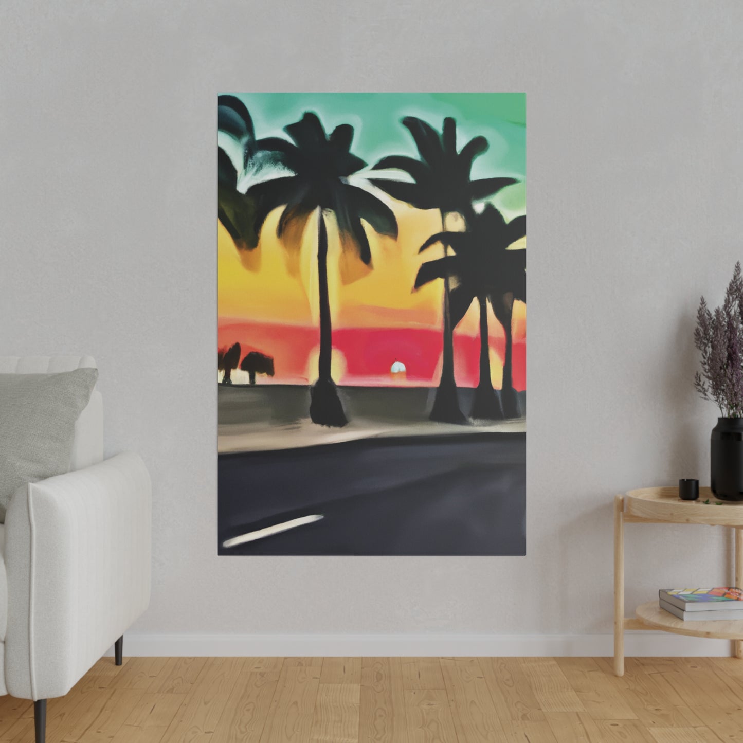 6057U - Miami Beach Sunset Painting Print | Miami | Beach | Sunset | Poster | Home Decor | Wall Art | Canvas