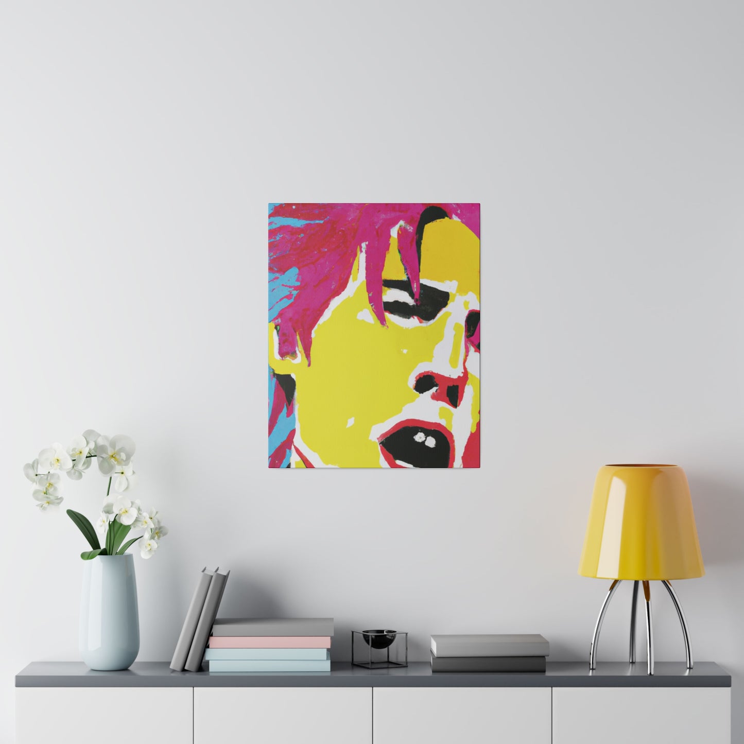 825J - Rockstar Painting Print | Face | Abstract | Poster | Home Decor | Wall Art | Music Art | Canvas