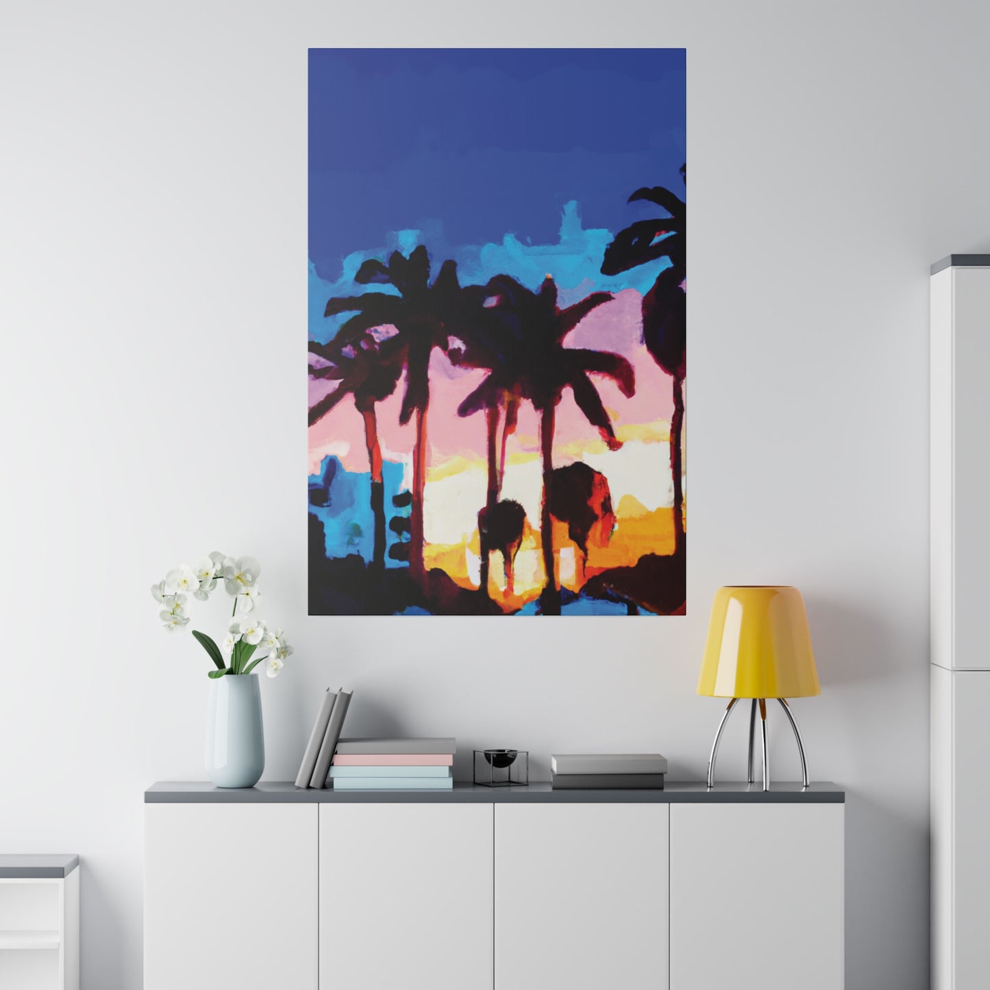 9453C - Miami Beach Sunset Painting Print | Miami | Beach | Sunset | Poster | Home Decor | Wall Art | Canvas