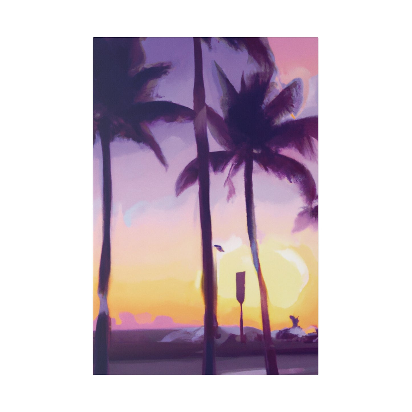 6137G - Miami Beach Sunset Painting Print | Miami | Beach | Sunset | Poster | Home Decor | Wall Art | Canvas