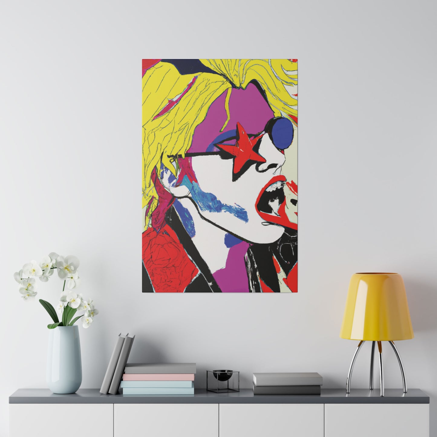 7531H - Rockstar Painting Print | Face | Abstract | Poster | Home Decor | Wall Art | Music Art | Canvas