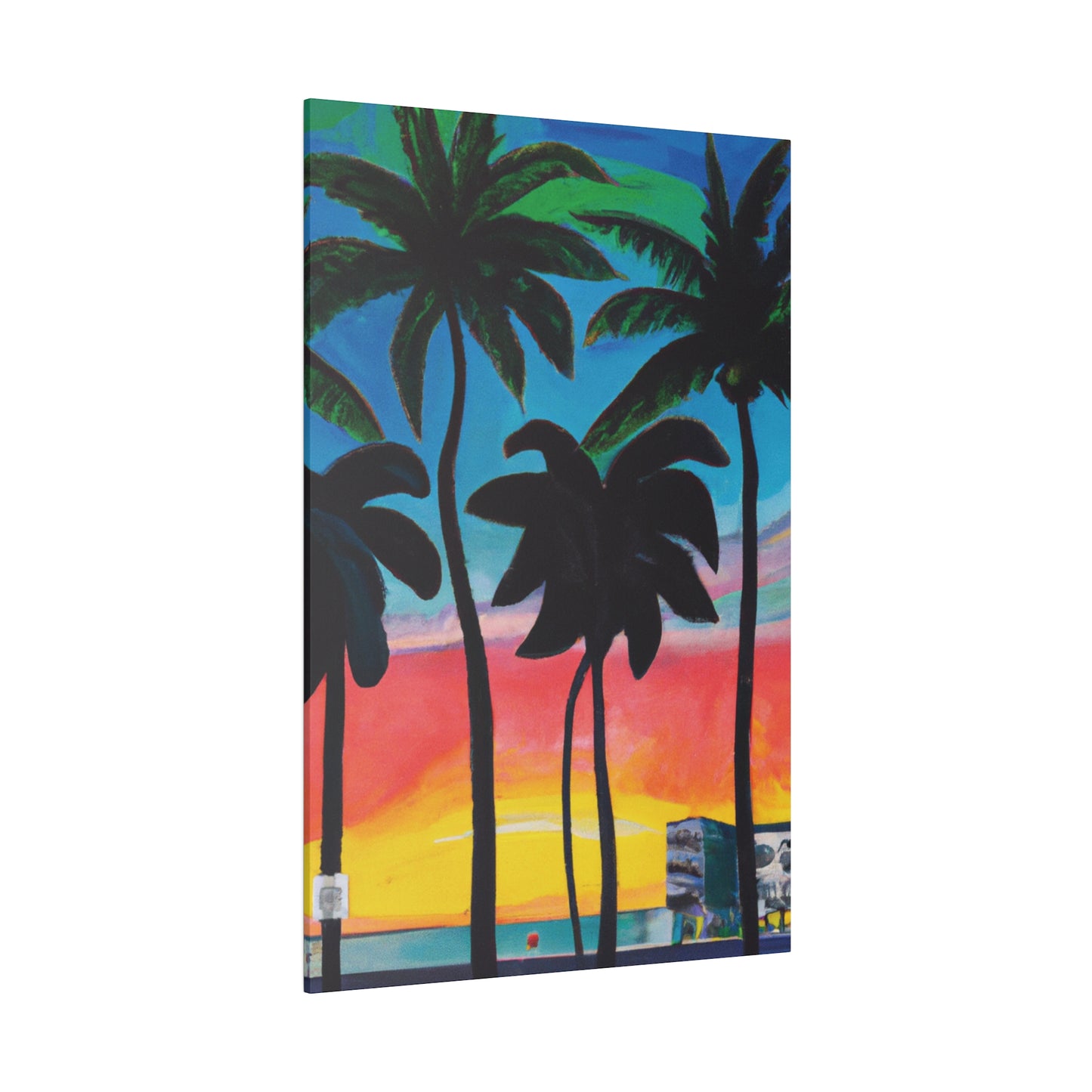 7322T - Miami Beach Sunset Painting Print | Miami | Beach | Sunset | Poster | Home Decor | Wall Art | Canvas