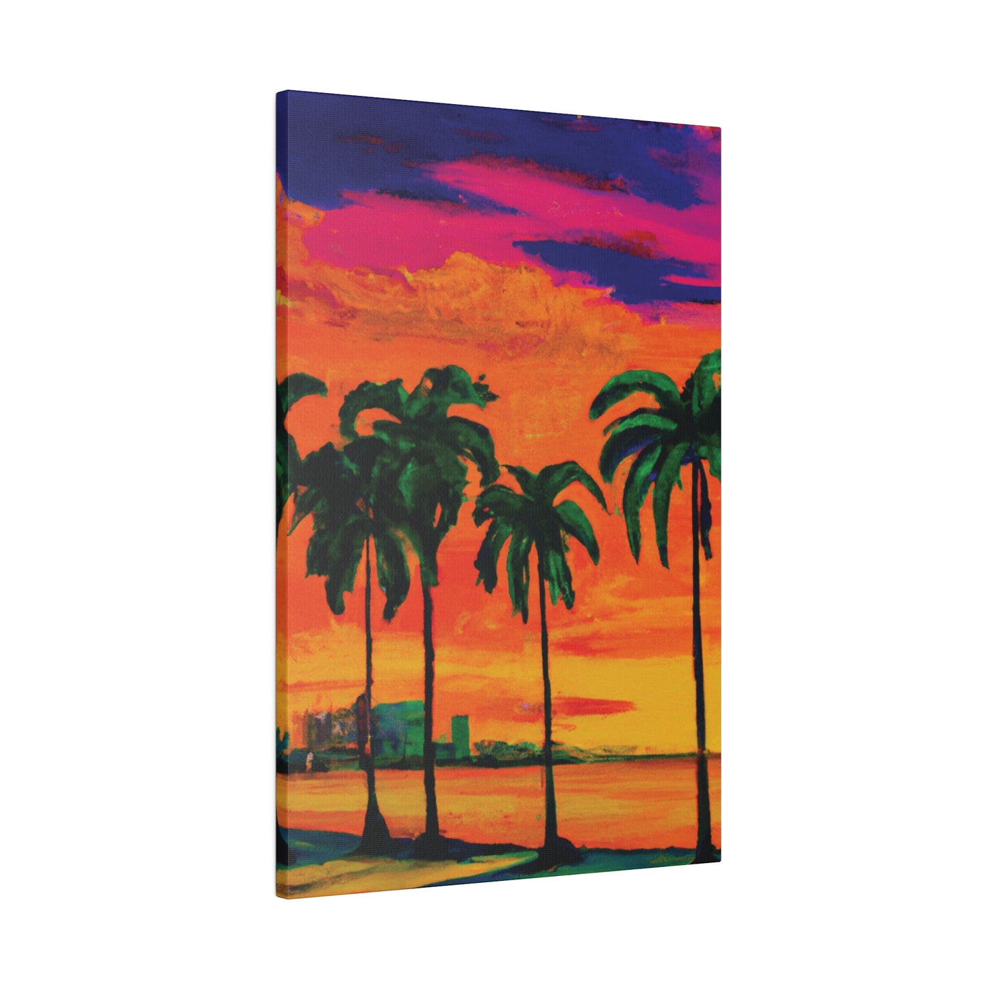 7389Y - Miami Beach Sunset Painting Print | Miami | Beach | Sunset | Poster | Home Decor | Wall Art | Canvas