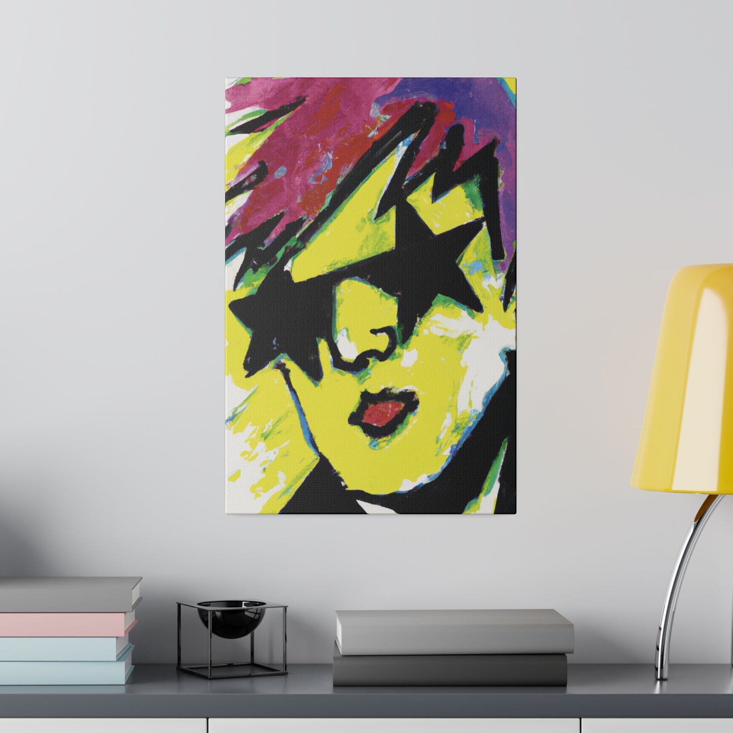 7497H - Rockstar Painting Print | Face | Abstract | Poster | Home Decor | Wall Art | Music Art | Canvas