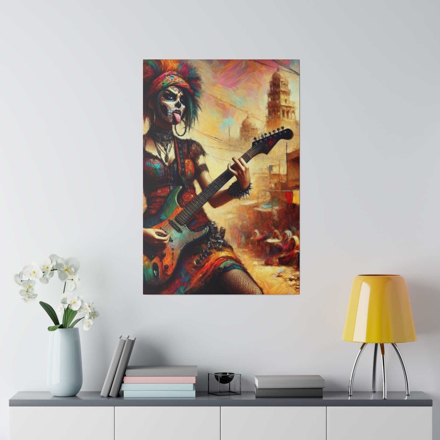 3752F - Rockstar Oil Painting Style Print | Poster | Home Decor | Wall Art | Music Art | Canvas