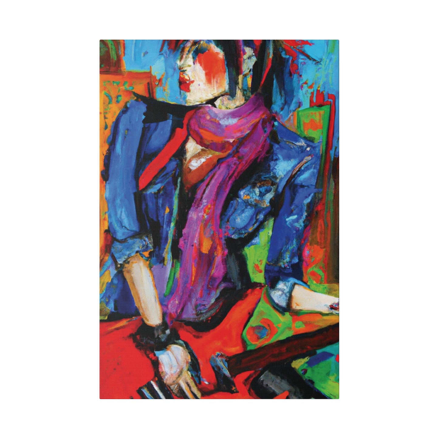 7293V - Rockstar Oil Painting Style Print | Poster | Home Decor | Wall Art | Music Art | Canvas