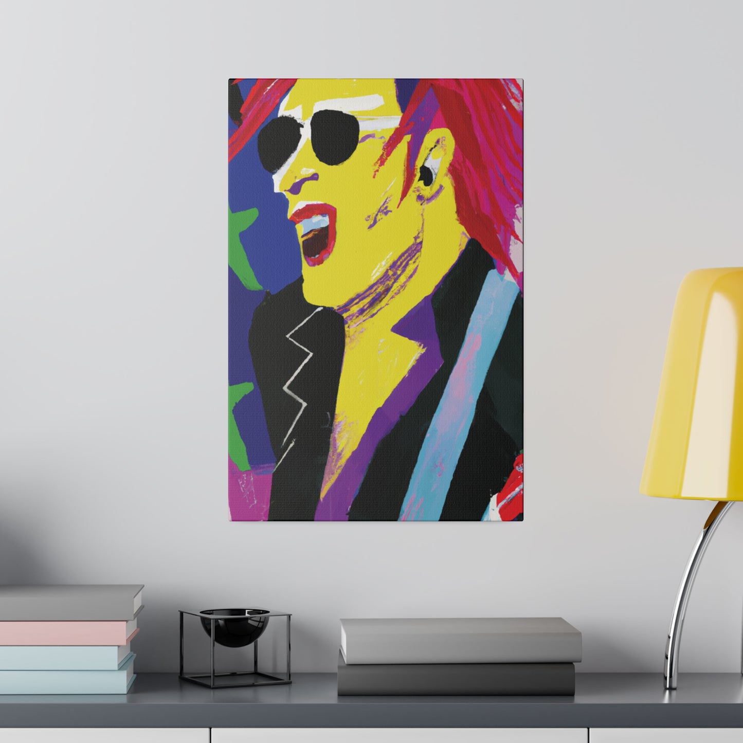 9751P - Rockstar Painting Print | Face | Abstract | Poster | Home Decor | Wall Art | Music Art | Canvas