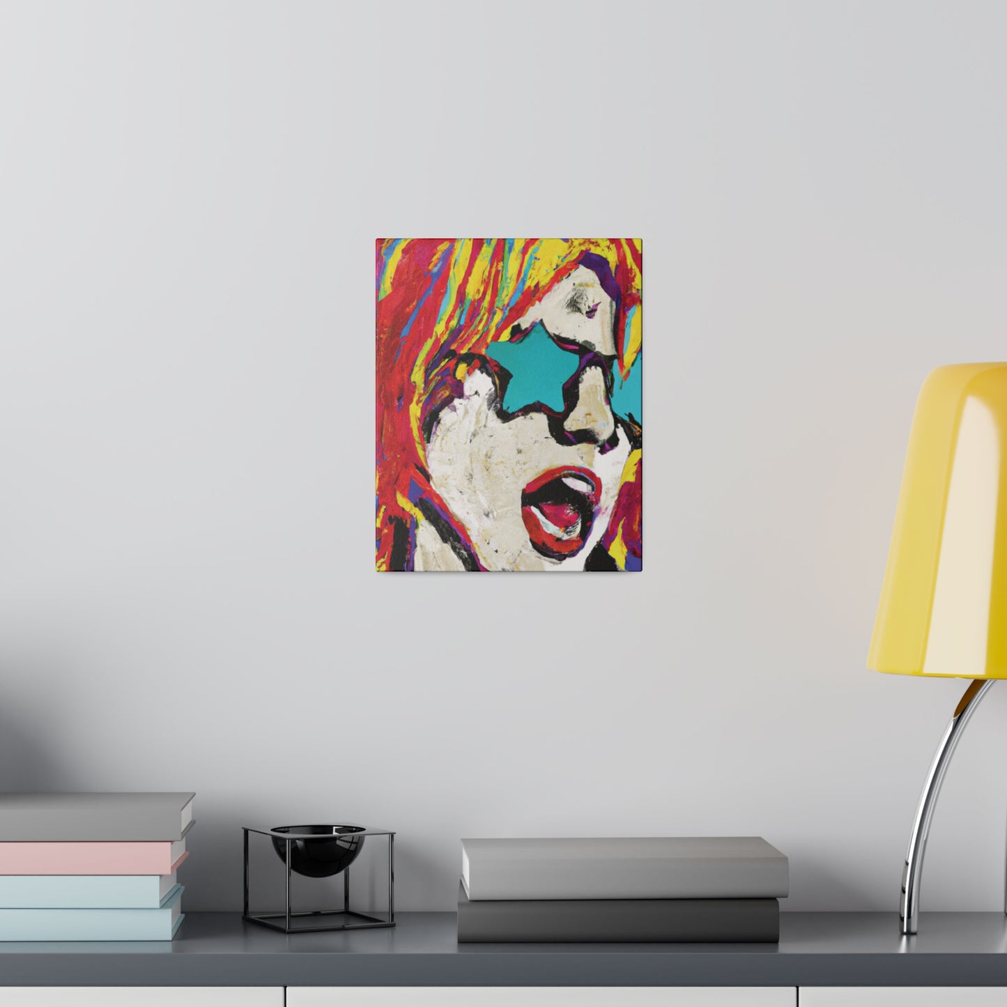 8876G - Rockstar Painting Print | Face | Abstract | Poster | Home Decor | Wall Art | Music Art | Canvas