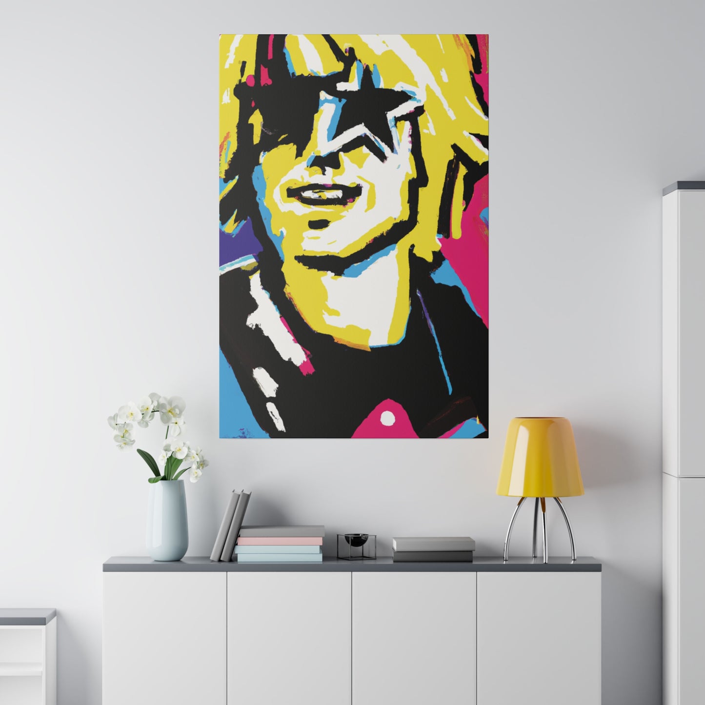 3292X - Rockstar Painting Print | Face | Abstract | Poster | Home Decor | Wall Art | Music Art | Canvas