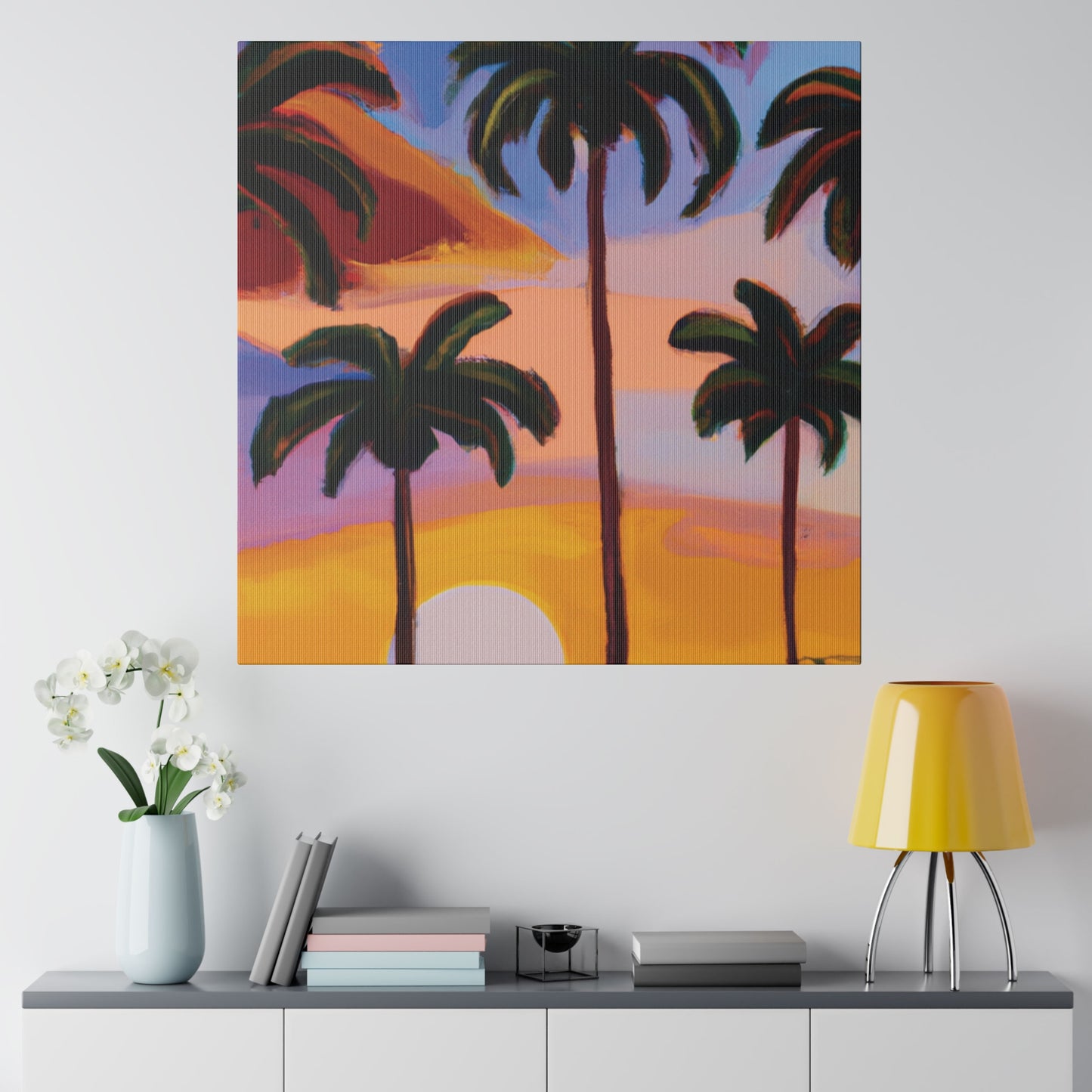 3282K - Miami Beach Sunset Painting Print | Miami | Beach | Sunset | Poster | Home Decor | Wall Art | Canvas