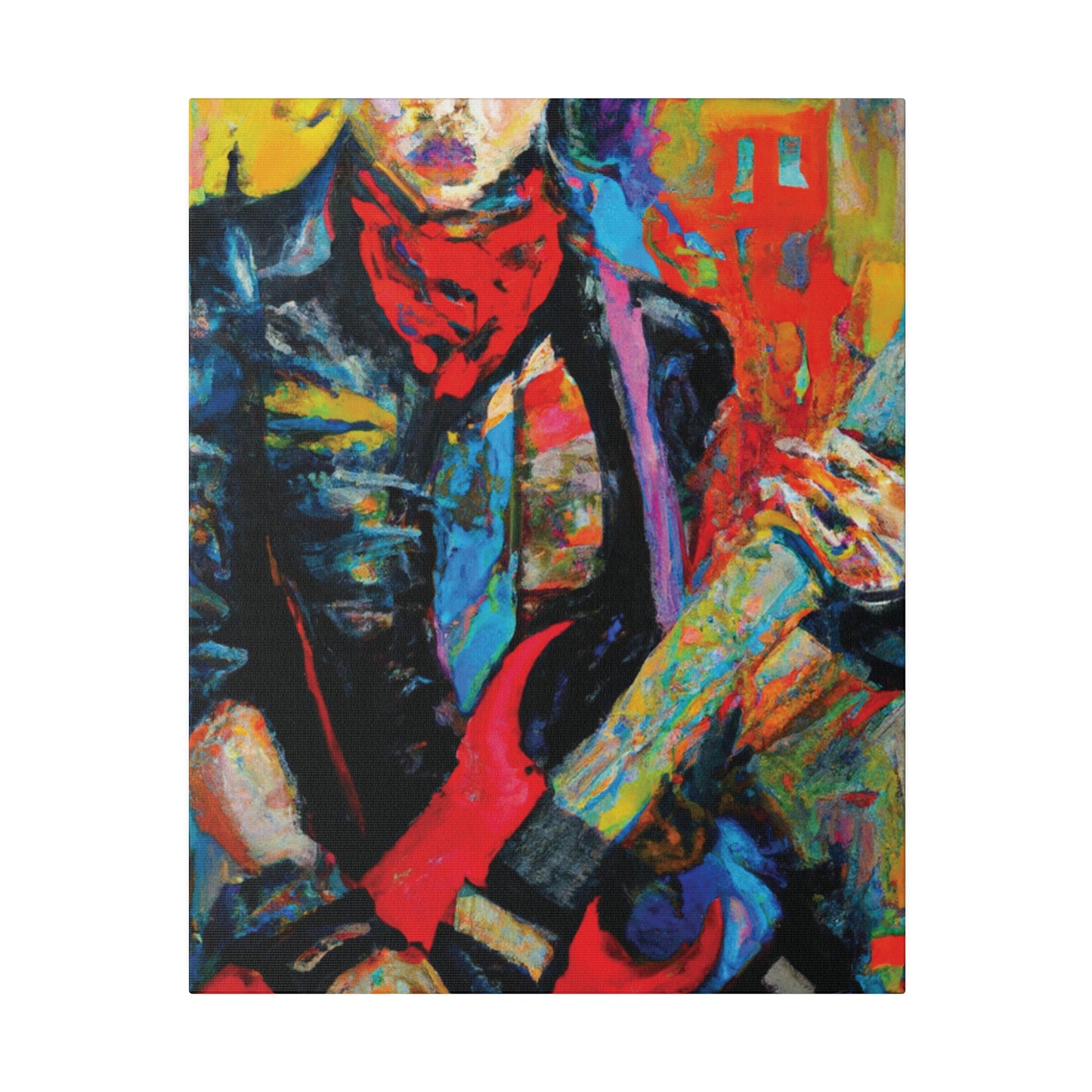 8732A - Rockstar Oil Painting Style Print | Poster | Home Decor | Wall Art | Music Art | Canvas