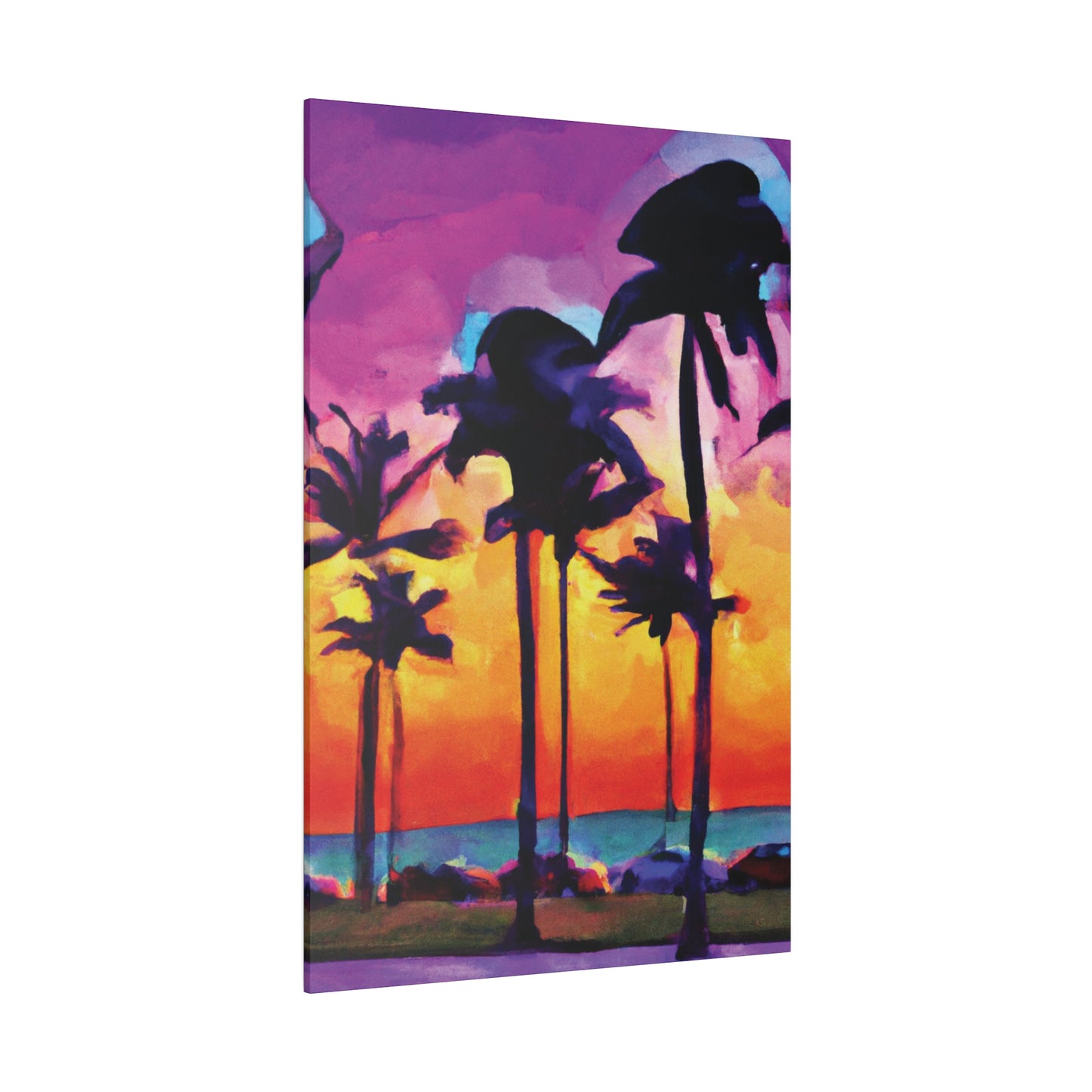 9824V - Miami Beach Sunset Painting Print | Miami | Beach | Sunset | Poster | Home Decor | Wall Art | Canvas