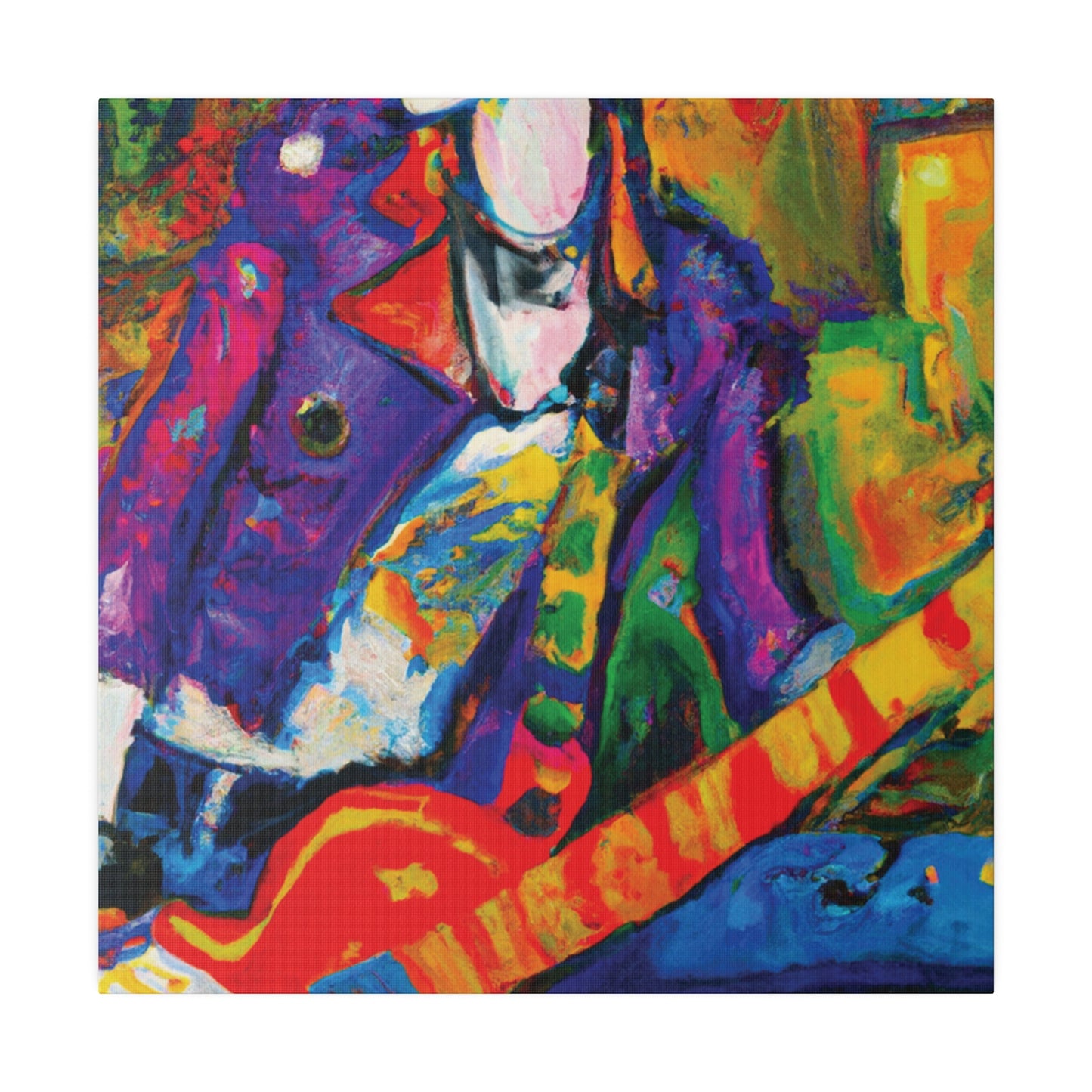 7368Q - Rockstar Oil Painting Style Print | Poster | Home Decor | Wall Art | Music Art | Canvas