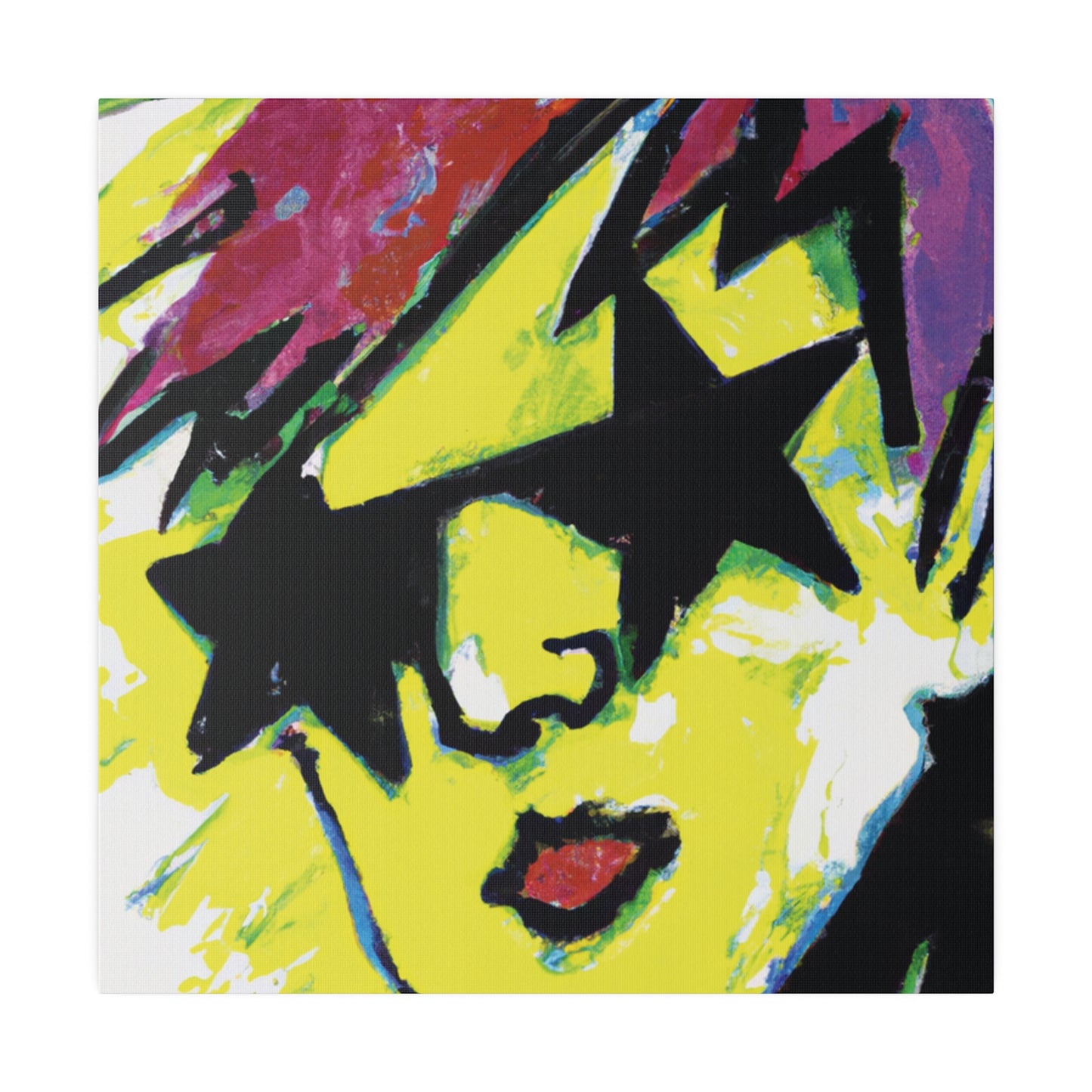 7497H - Rockstar Painting Print | Face | Abstract | Poster | Home Decor | Wall Art | Music Art | Canvas