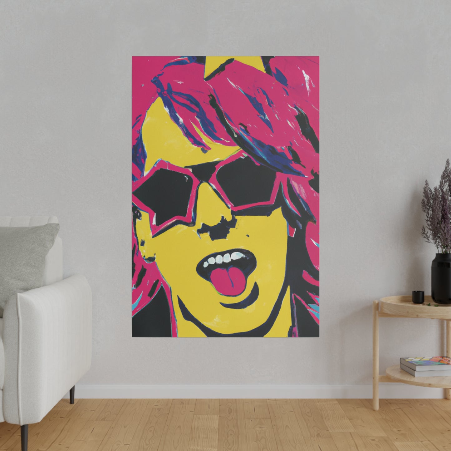 2536W - Rockstar Painting Print | Face | Abstract | Poster | Home Decor | Wall Art | Music Art | Canvas