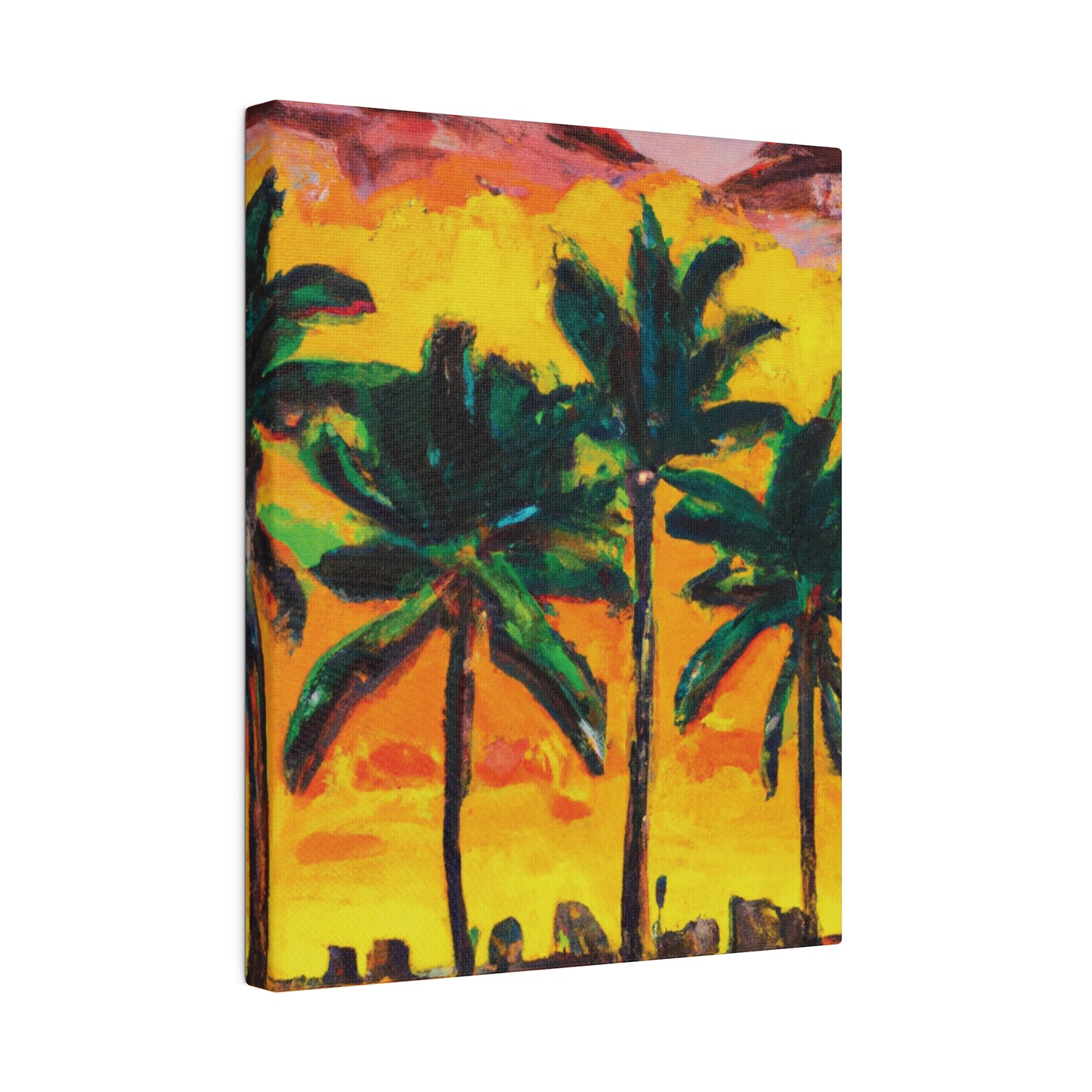 3622W - Miami Beach Sunset Painting Print | Miami | Beach | Sunset | Poster | Home Decor | Wall Art | Canvas