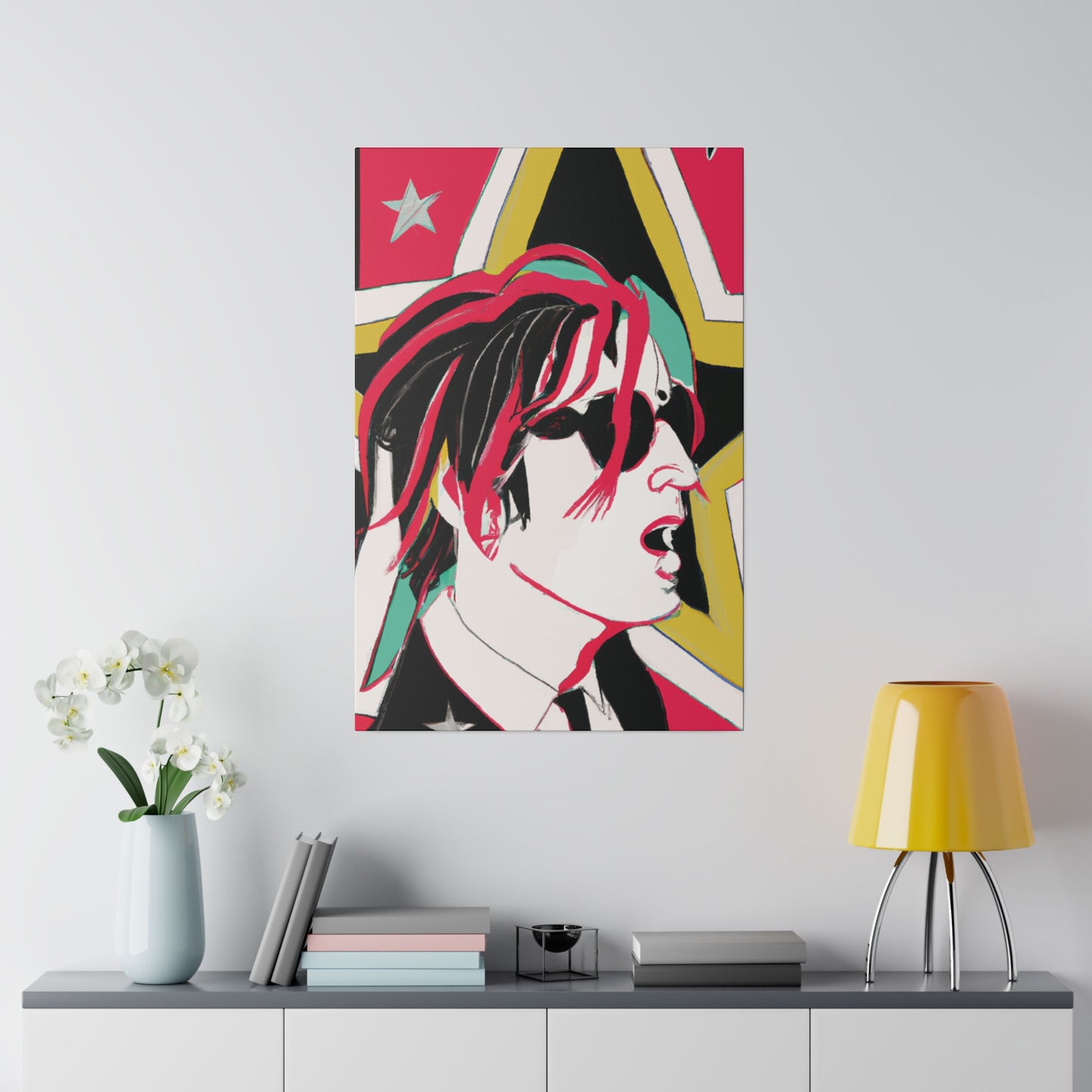 7132H - Rockstar Painting Print | Face | Abstract | Poster | Home Decor | Wall Art | Music Art | Canvas