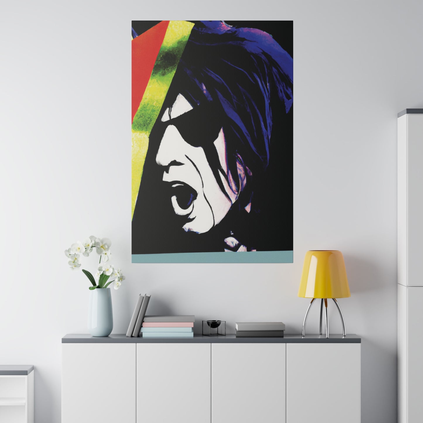 1890A - Rockstar Painting Print | Face | Abstract | Poster | Home Decor | Wall Art | Music Art | Canvas