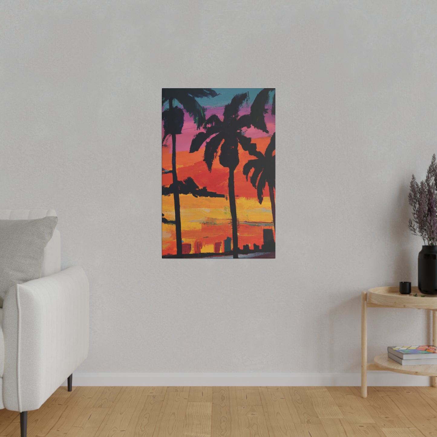 7389S - Miami Beach Sunset Painting Print | Miami | Beach | Sunset | Poster | Home Decor | Wall Art | Canvas