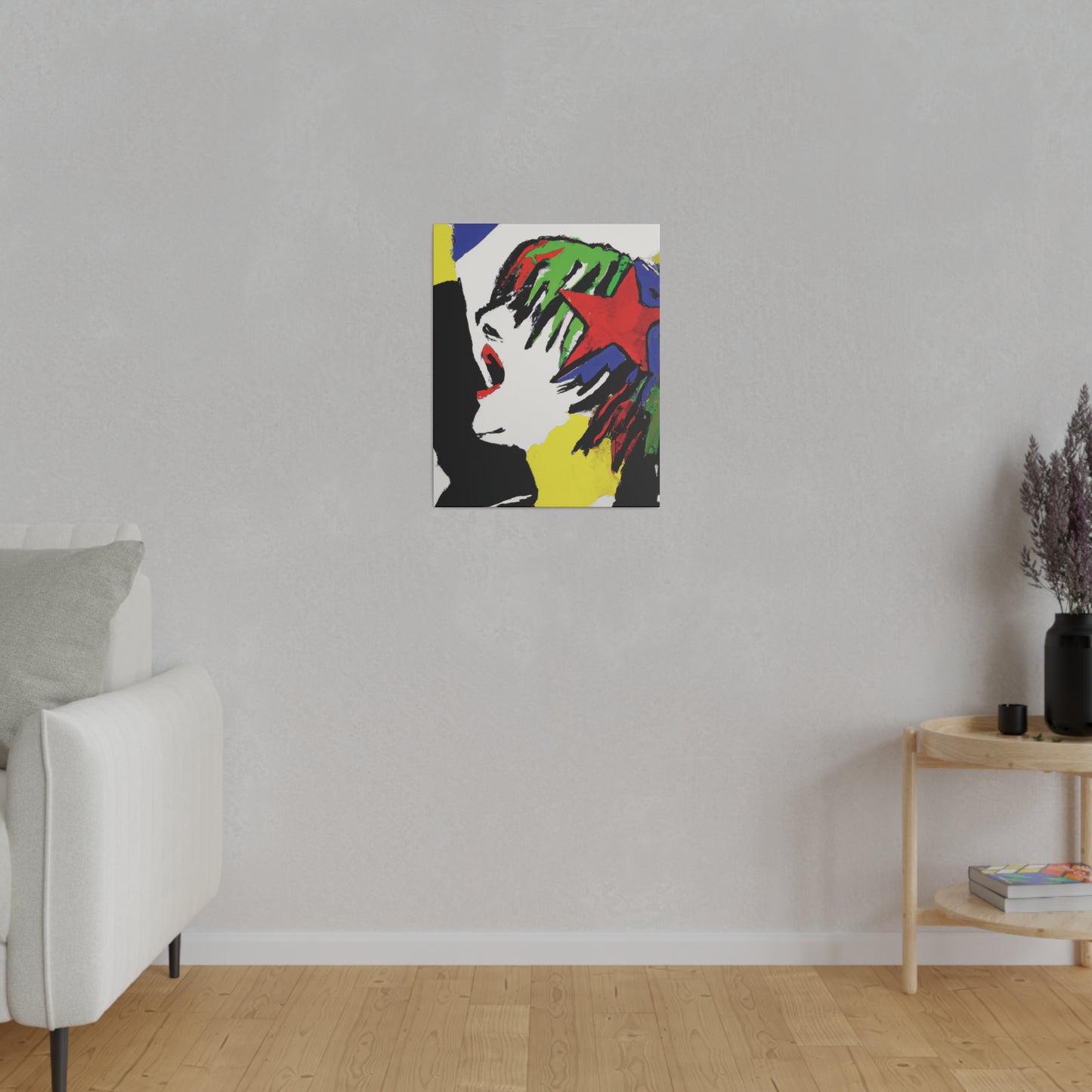 5673W - Rockstar Painting Print | Face | Abstract | Poster | Home Decor | Wall Art | Music Art | Canvas