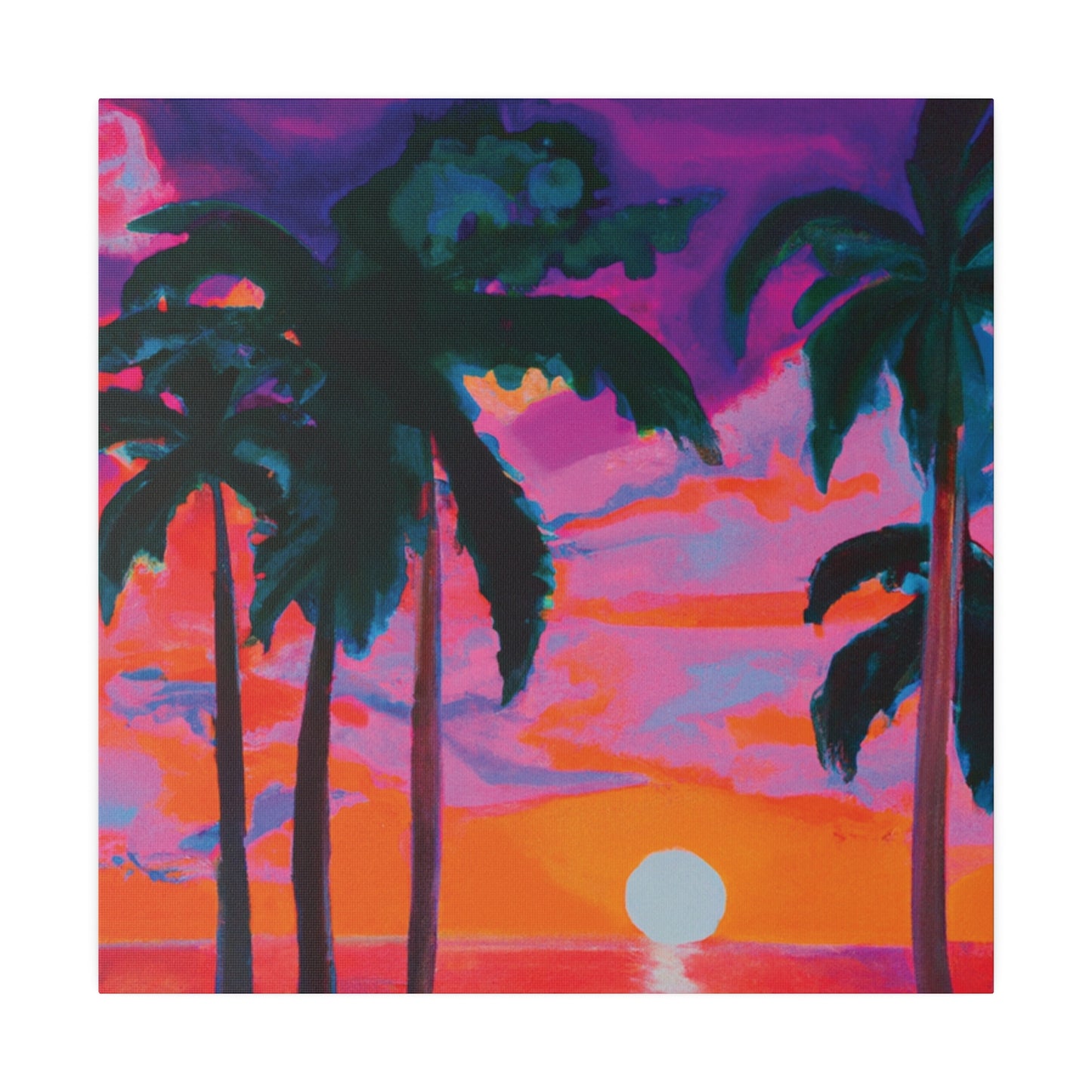 2189Z - Miami Beach Sunset Painting Print | Miami | Beach | Sunset | Poster | Home Decor | Wall Art | Canvas