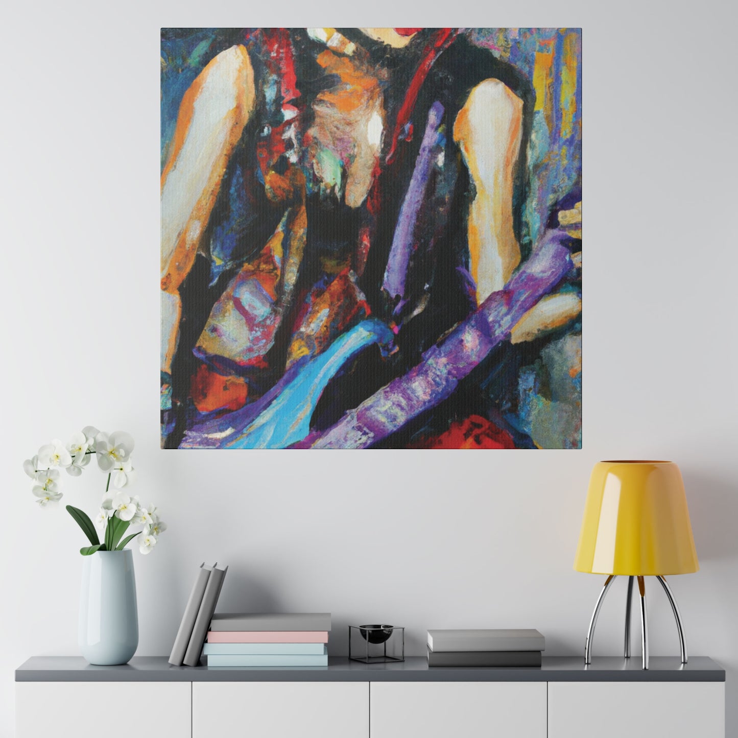 6251Z - Rockstar Oil Painting Style Print | Poster | Home Decor | Wall Art | Music Art | Canvas