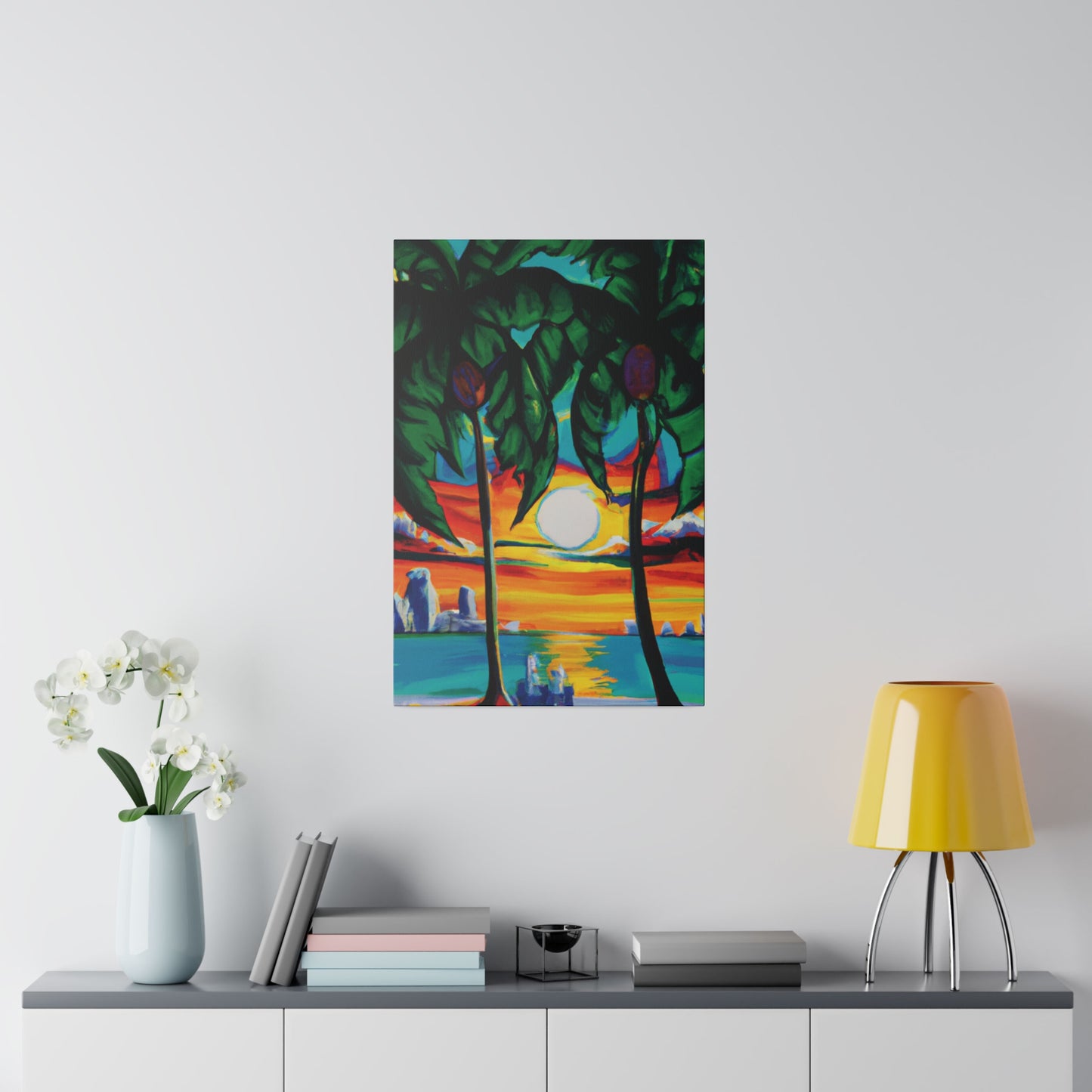 7643V - Miami Beach Sunset Painting Print | Miami | Beach | Sunset | Poster | Home Decor | Wall Art | Canvas