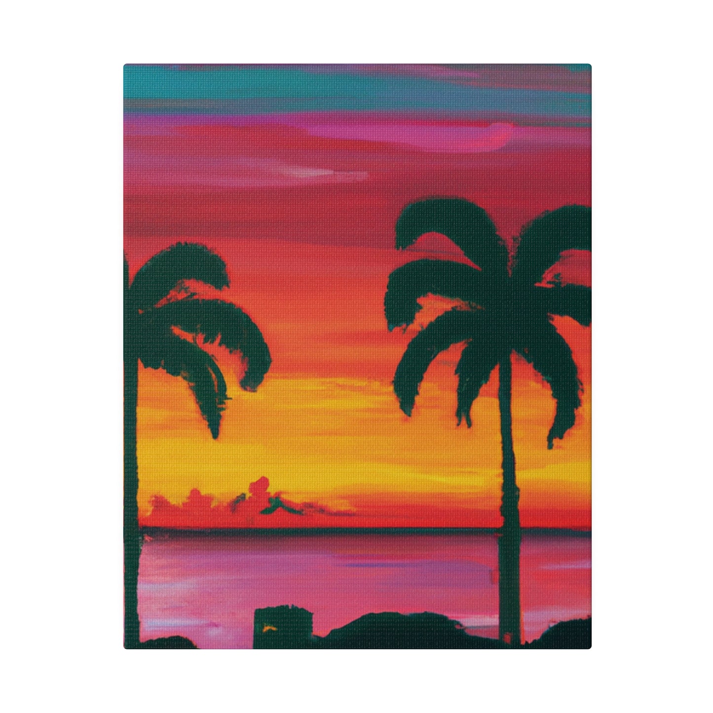 3275A - Miami Beach Sunset Painting Print | Miami | Beach | Sunset | Poster | Home Decor | Wall Art | Canvas