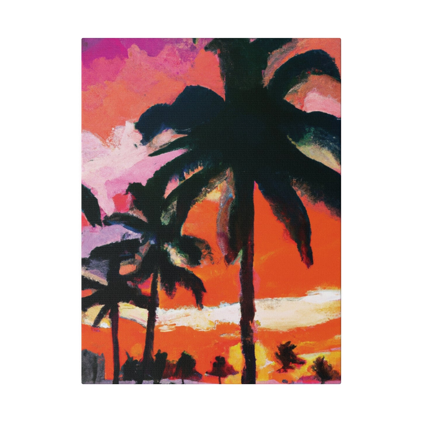 2734M - Miami Beach Sunset Painting Print | Miami | Beach | Sunset | Poster | Home Decor | Wall Art | Canvas